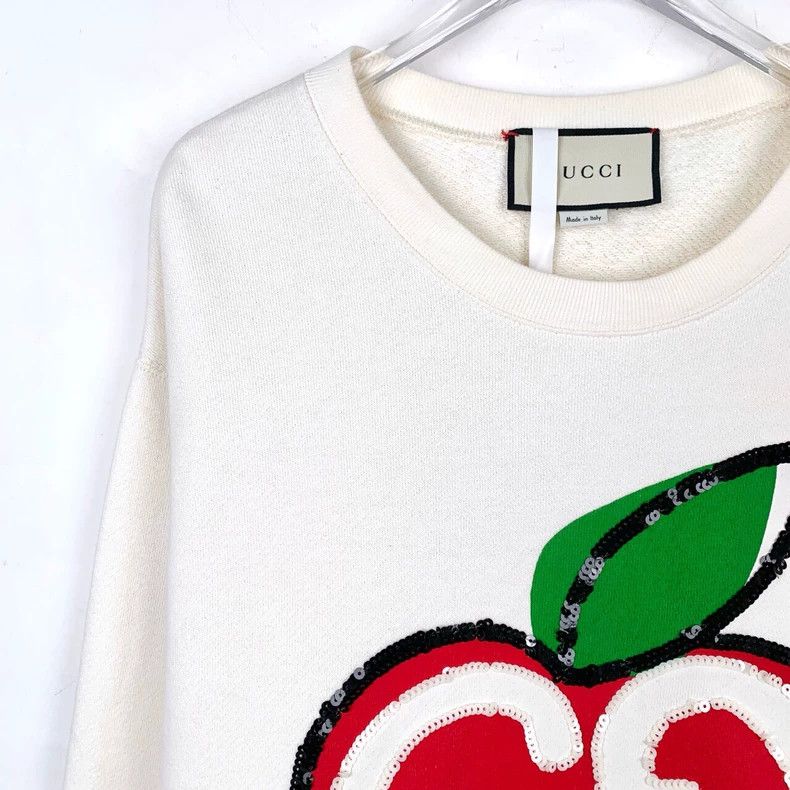 Gucci Gucci Sequin double G apple white round-neck cotton long-sl Size US S / EU 44-46 / 1 - 3 Thumbnail
