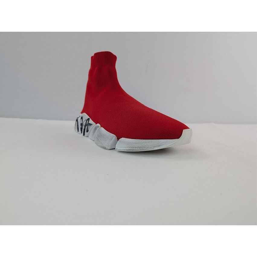 Balenciaga o1rshd1 Q:2 / Speed 2.0 Graffiti Recycled Knit Sneaker Red Size US 11 / EU 44 - 2 Thumbnail