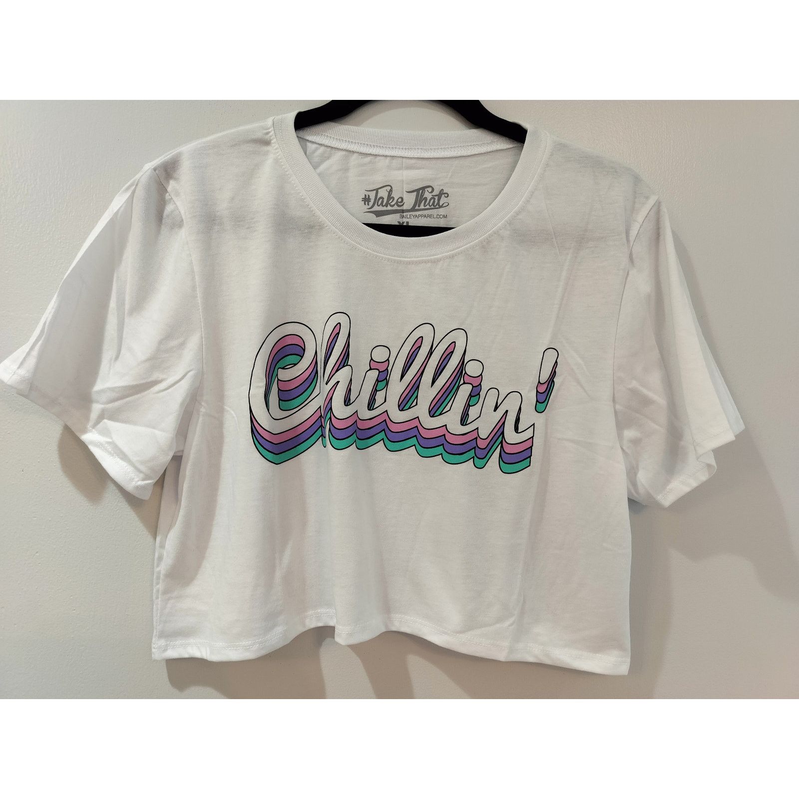 Other #Take That Juniors XL White Crop Tee “Chillin’” Graphic Size XL / US 12-14 / IT 48-50 - 1 Thumbnail