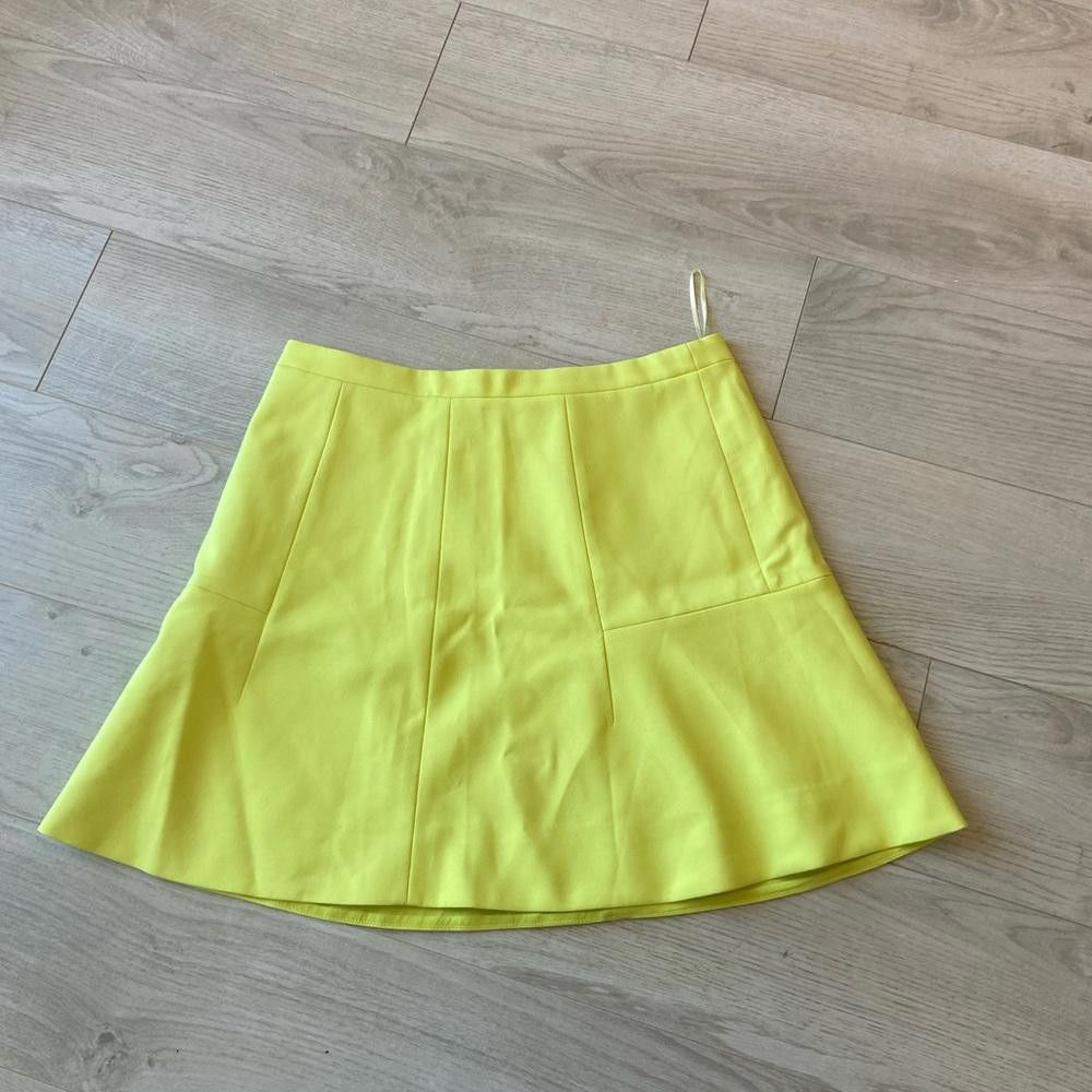 Designer J Crew Yellow Classic Skater Skirt Size 28" / US 6 / IT 42 - 1 Thumbnail