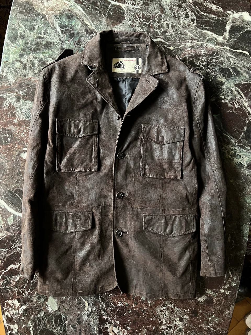 image of Avant Garde Grand Prix Motorcycle Leder Jacket Pig Skin in Brown, Men's (Size Medium)