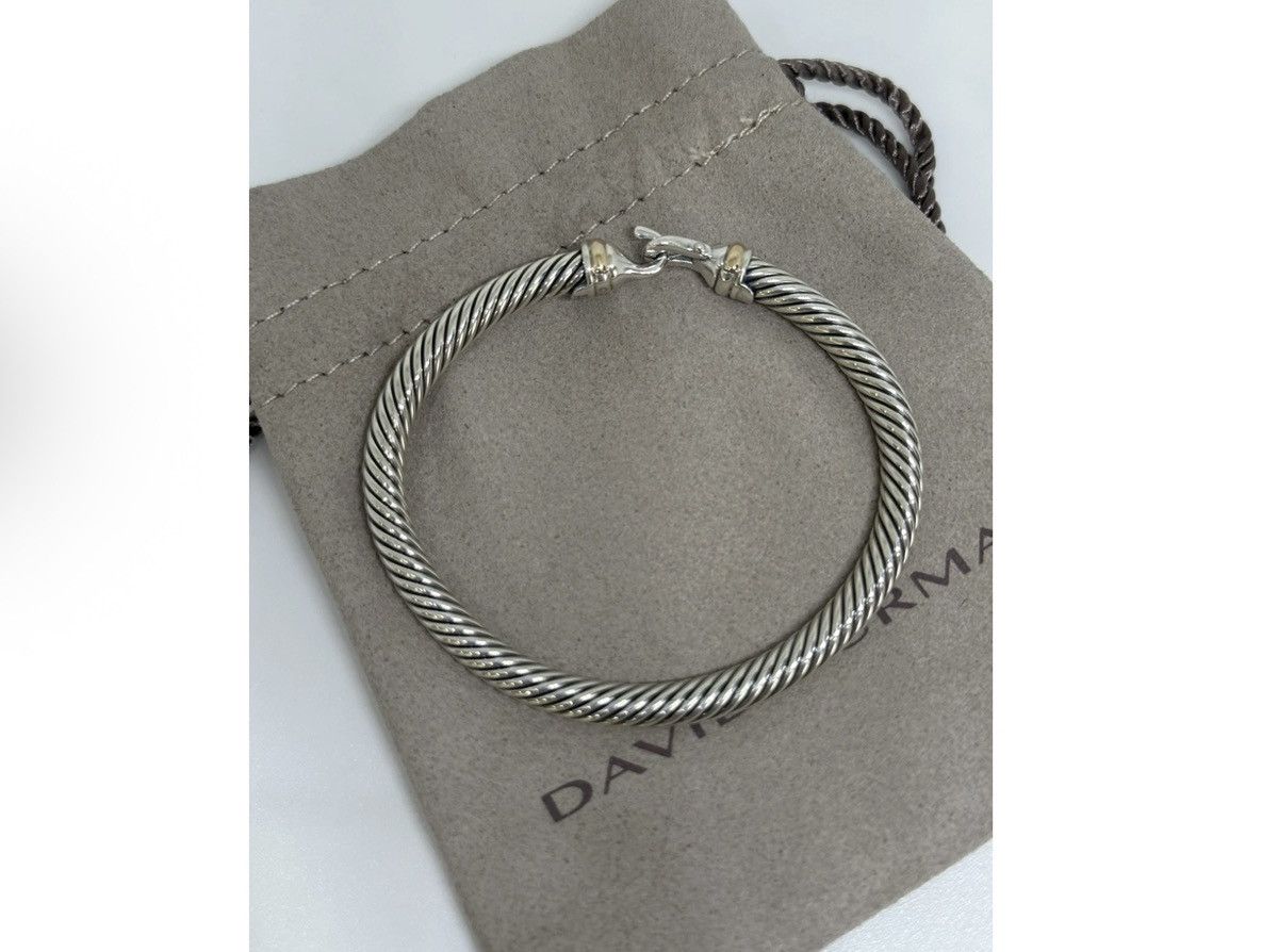 David Yurman David Yurman Classic Cable Silver Bangle w 18k 5mm Sz Medium Size ONE SIZE - 2 Thumbnail