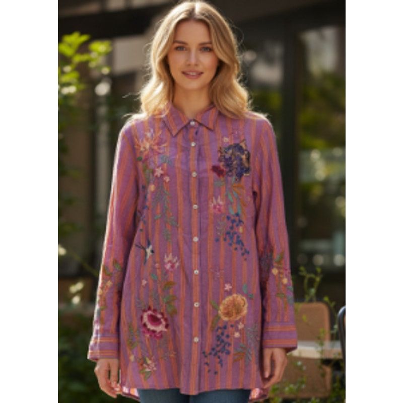 Johnny Was Johnny Was Indalo Button Down Shirt Tunic Womens Medium Size M / US 6-8 / IT 42-44 - 2 Thumbnail