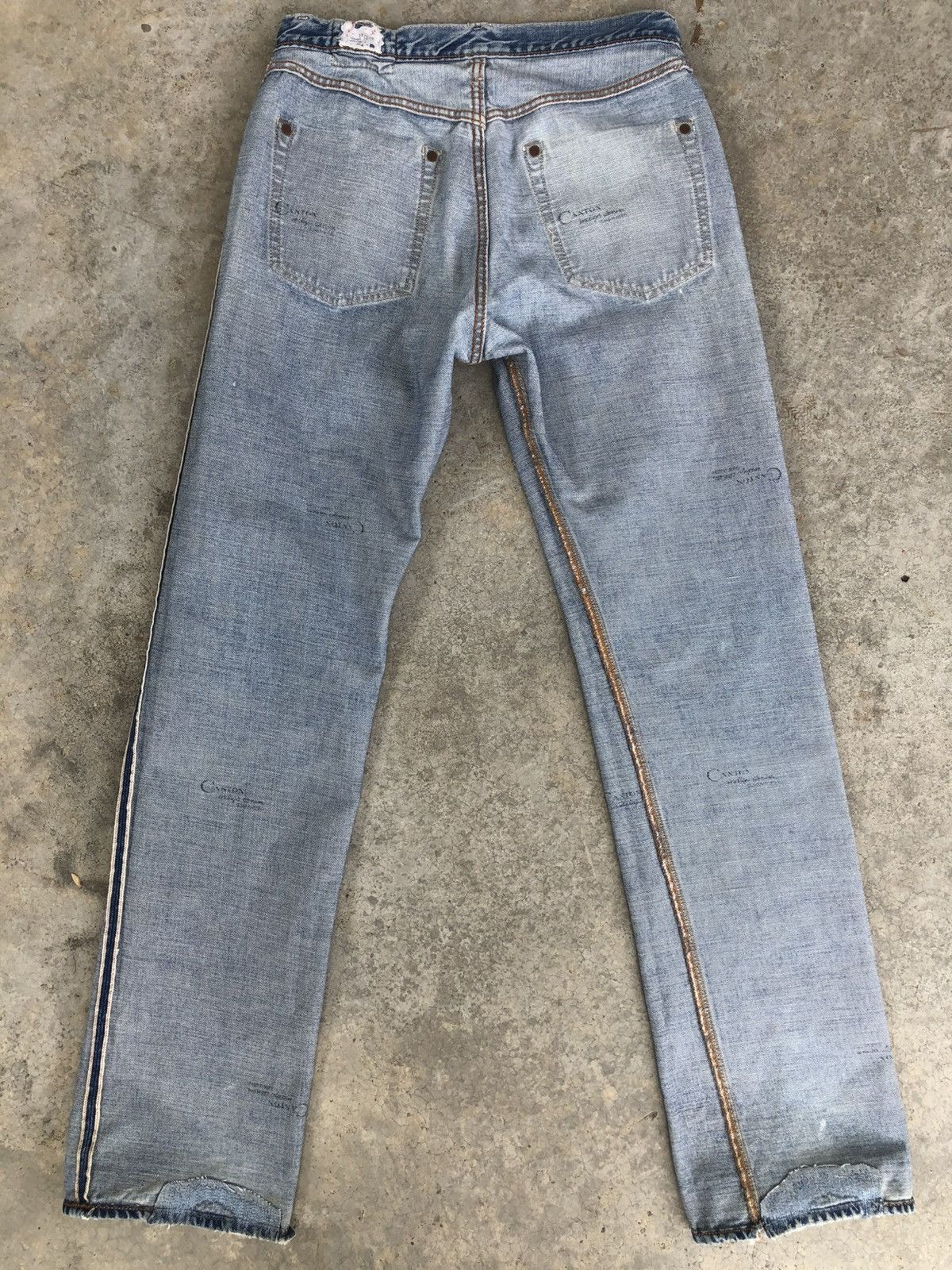 Japanese Brand Canton Distressed Jeans Selvedge Denim Size US 30 / EU 46 - 19 Thumbnail