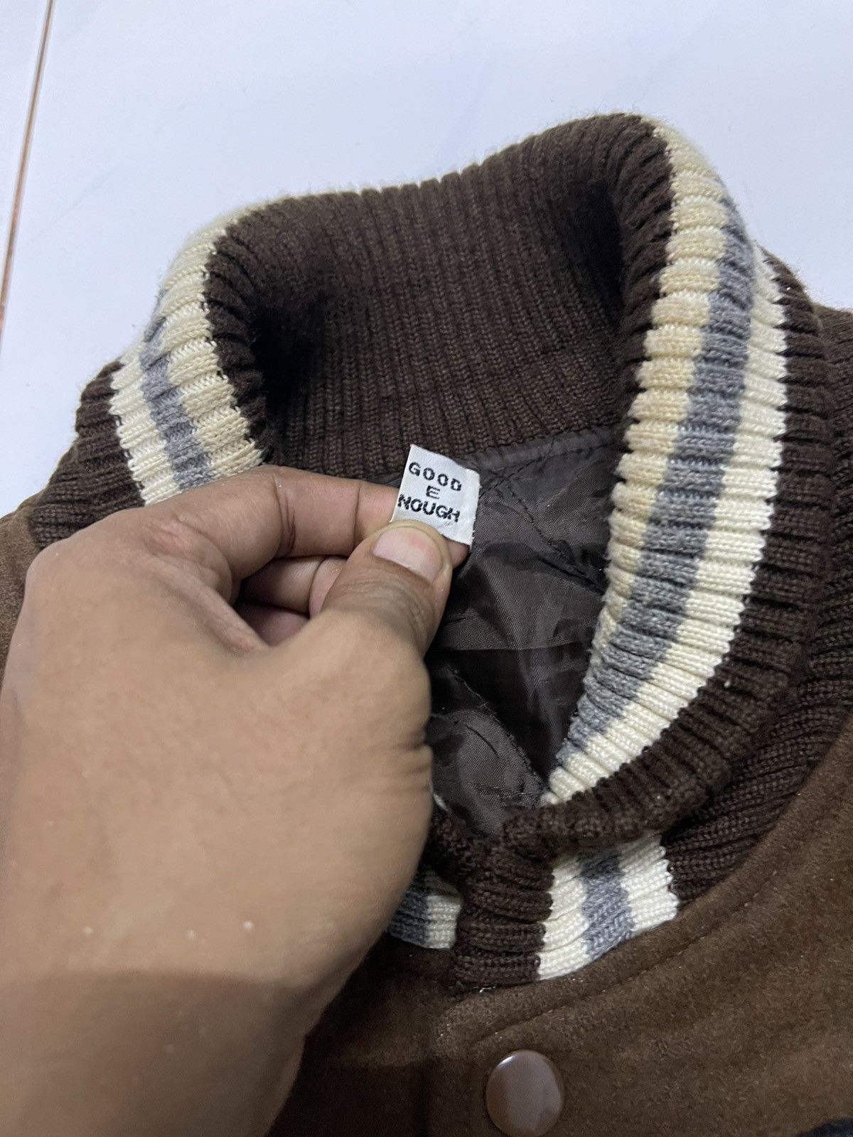 Fragment Design × Good Enough × Hiroshi Fujiwara 2000s GDEH HIROSHI FUJIWARA X FRAGMENT DESIGN VARSITY RARE Size US L / EU 52-54 / 3 - 11 Thumbnail