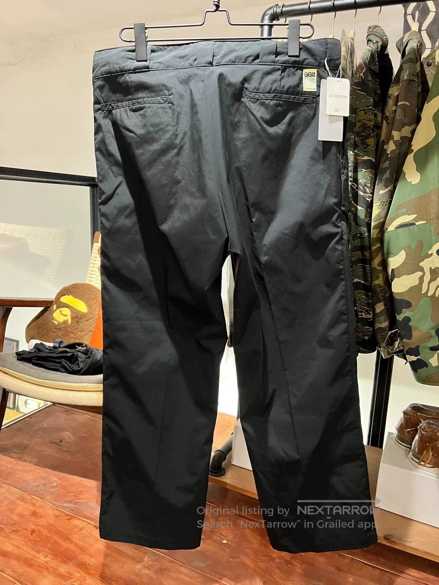 Beams Japan black loose-fit casual pants for men. Size US 34 / EU 50 - 2 Thumbnail