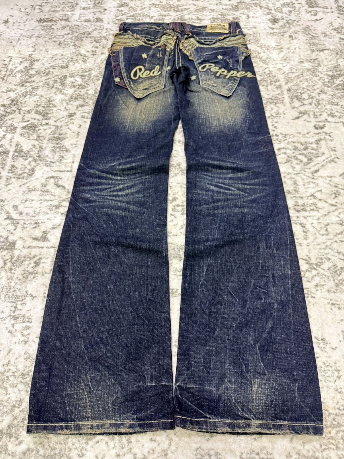 Japanese Brand Vintage Red Pepper Japan Embroidery Wings Flare Jeans Size 26" / US 2 / IT 38 - 1 Thumbnail