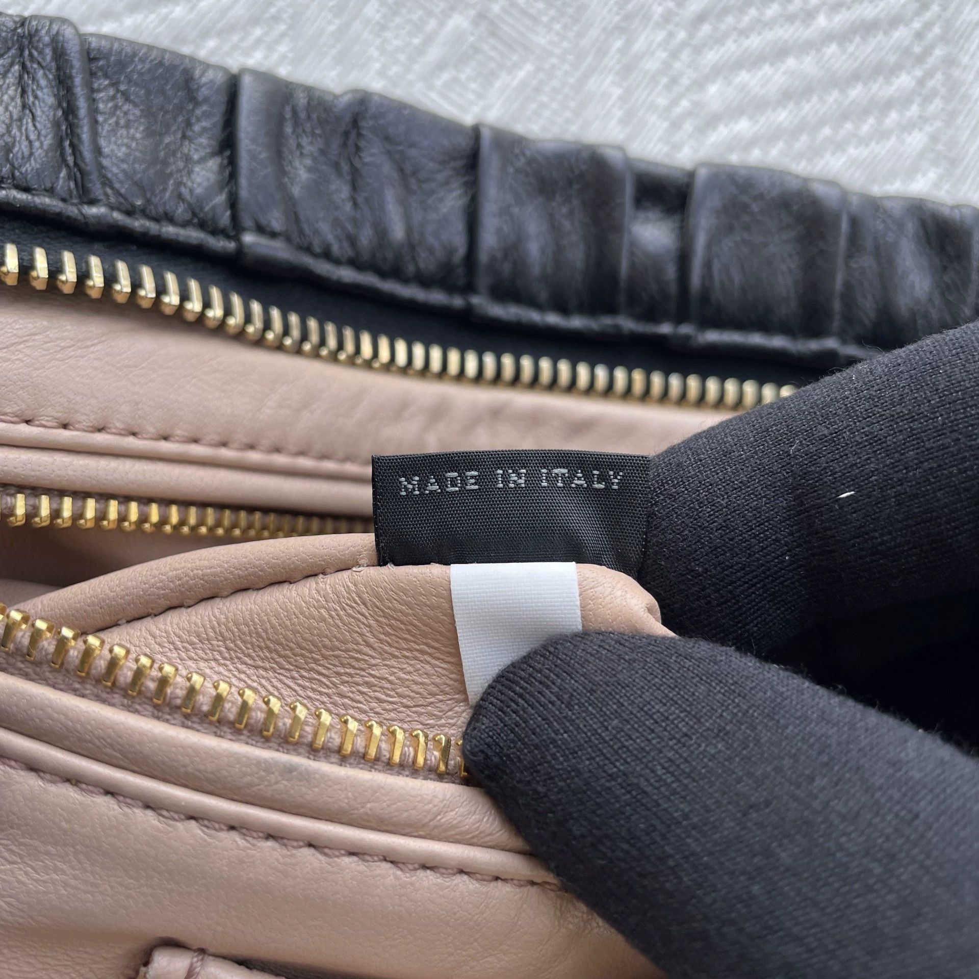 Prada Prada Pleated Black Gold Clutch 98 New w/ Chain Size ONE SIZE - 6 Thumbnail