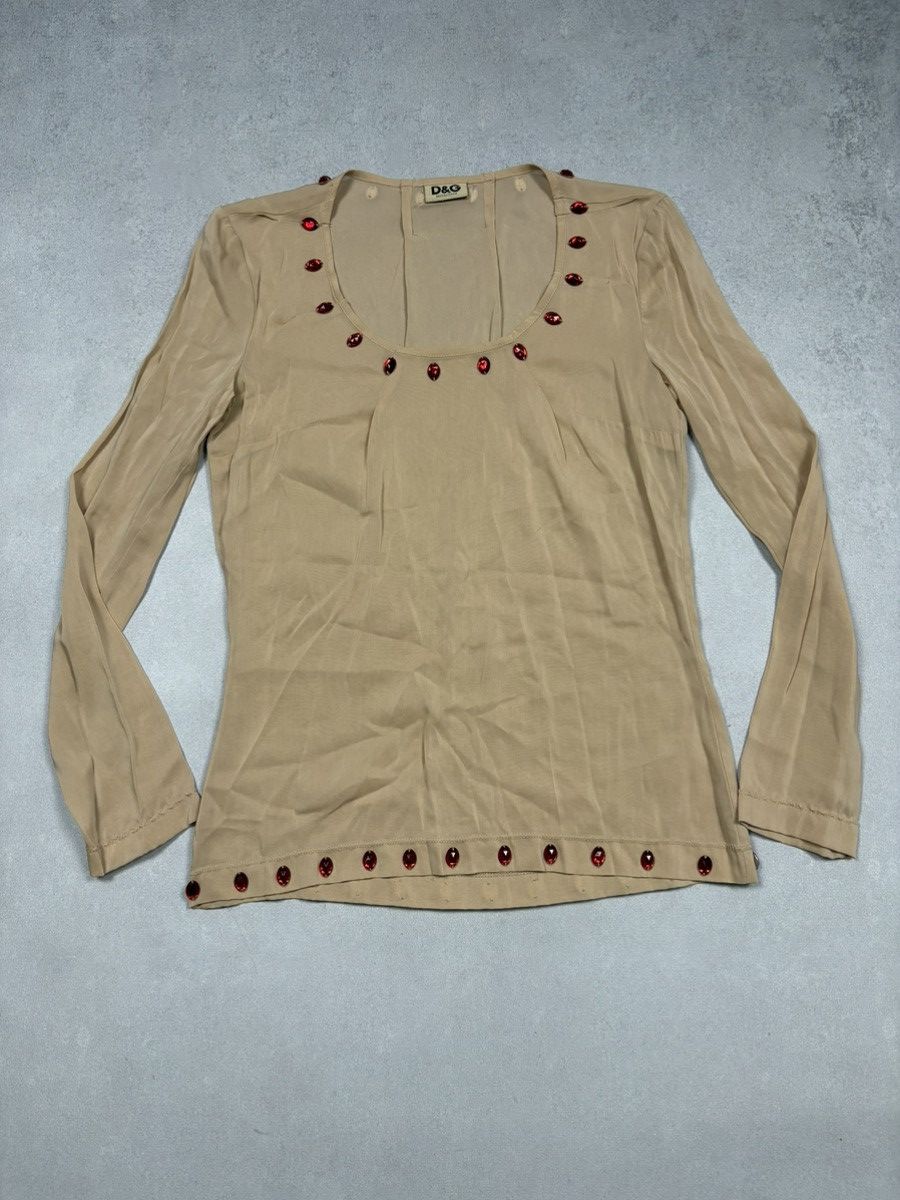 Dolce & Gabbana Dolce & Gabbana D&G 2000s Crystal Stud Y2K Long Sleeve Top Size S / US 4 / IT 40 - 3 Thumbnail