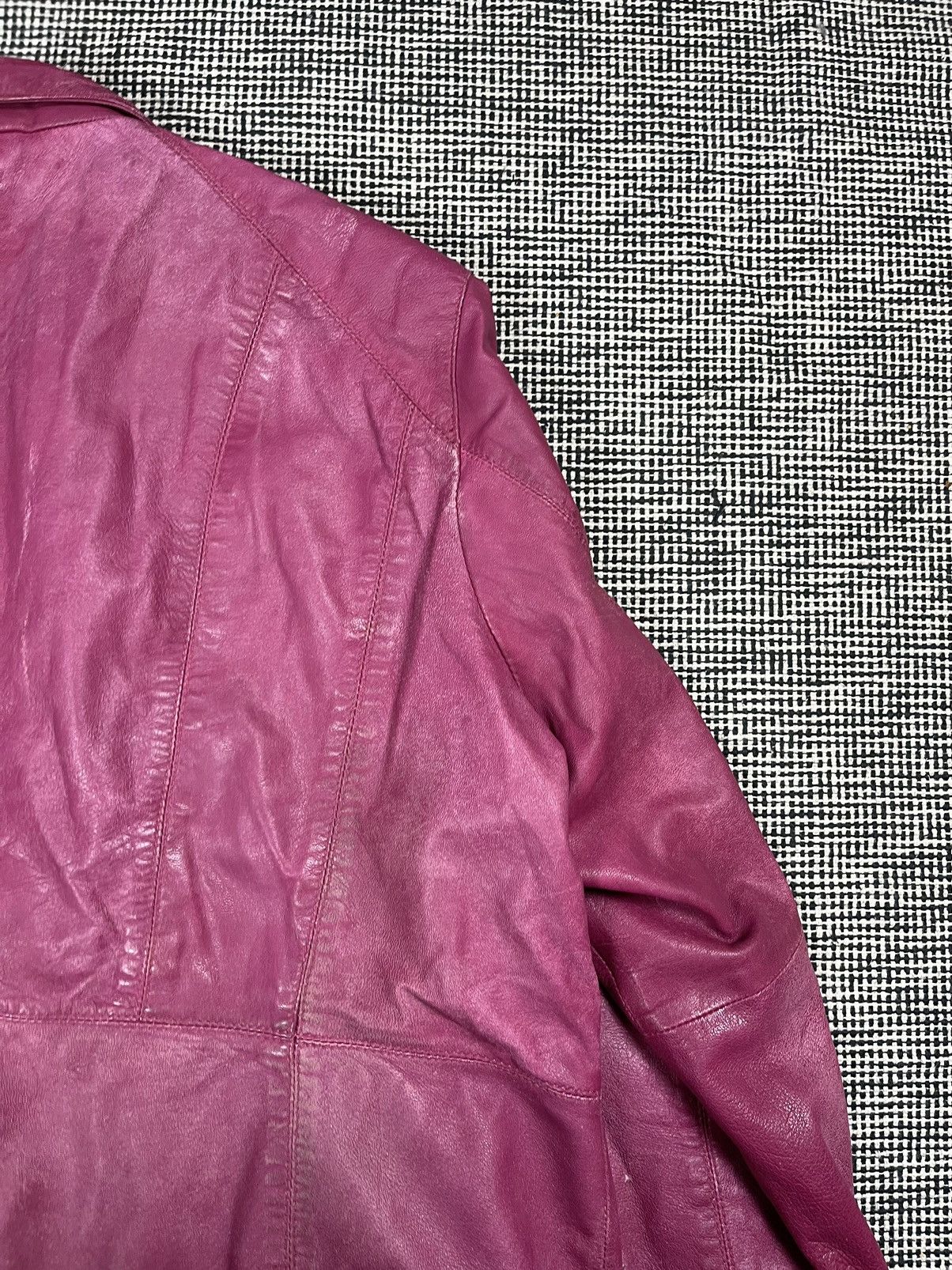 2024 Vintage Oversized PINK Leather Jacket