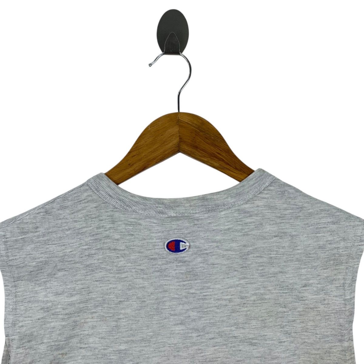 Champion Vintage 90s CHAMPION Brand Logo Print Sleeveless Grey Shirt Size US XL / EU 56 / 4 - 4 Thumbnail