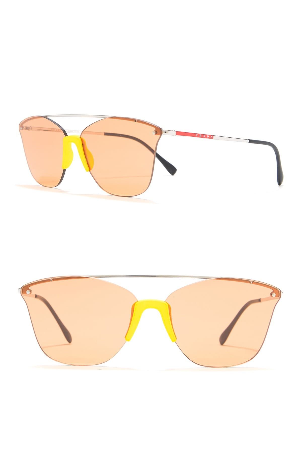 Prada Prada SPS52U 376-291 Silver/Orange Sunglasses Size ONE SIZE - 1 Thumbnail
