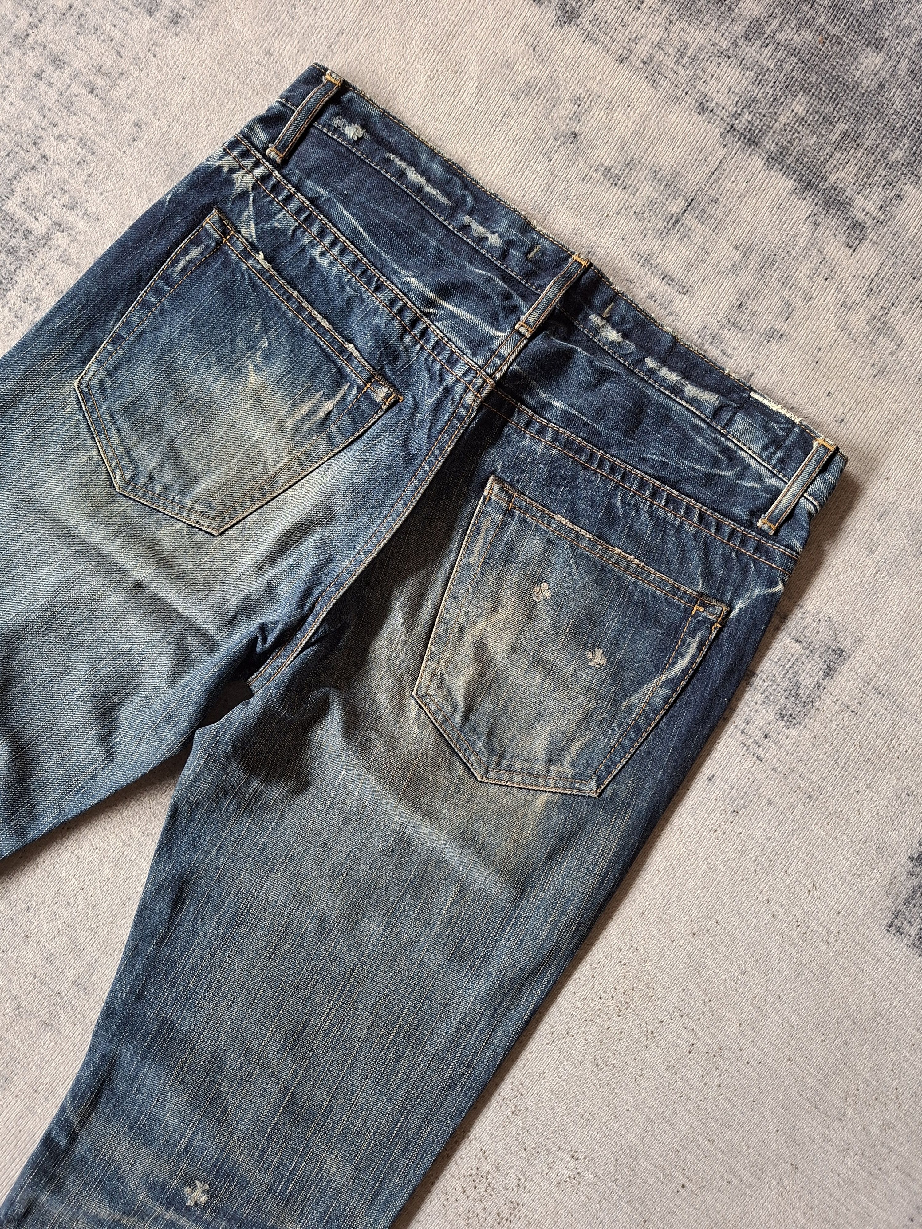 Tornado Mart 💥 Blue way avant garde style stonewash flare denim jeans Size US 30 / EU 46 - 4 Thumbnail
