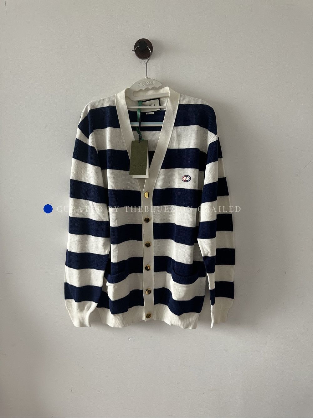 Gucci Striped V-Neck Cardigan in Blue Size US M / EU 48-50 / 2 - 1 Preview