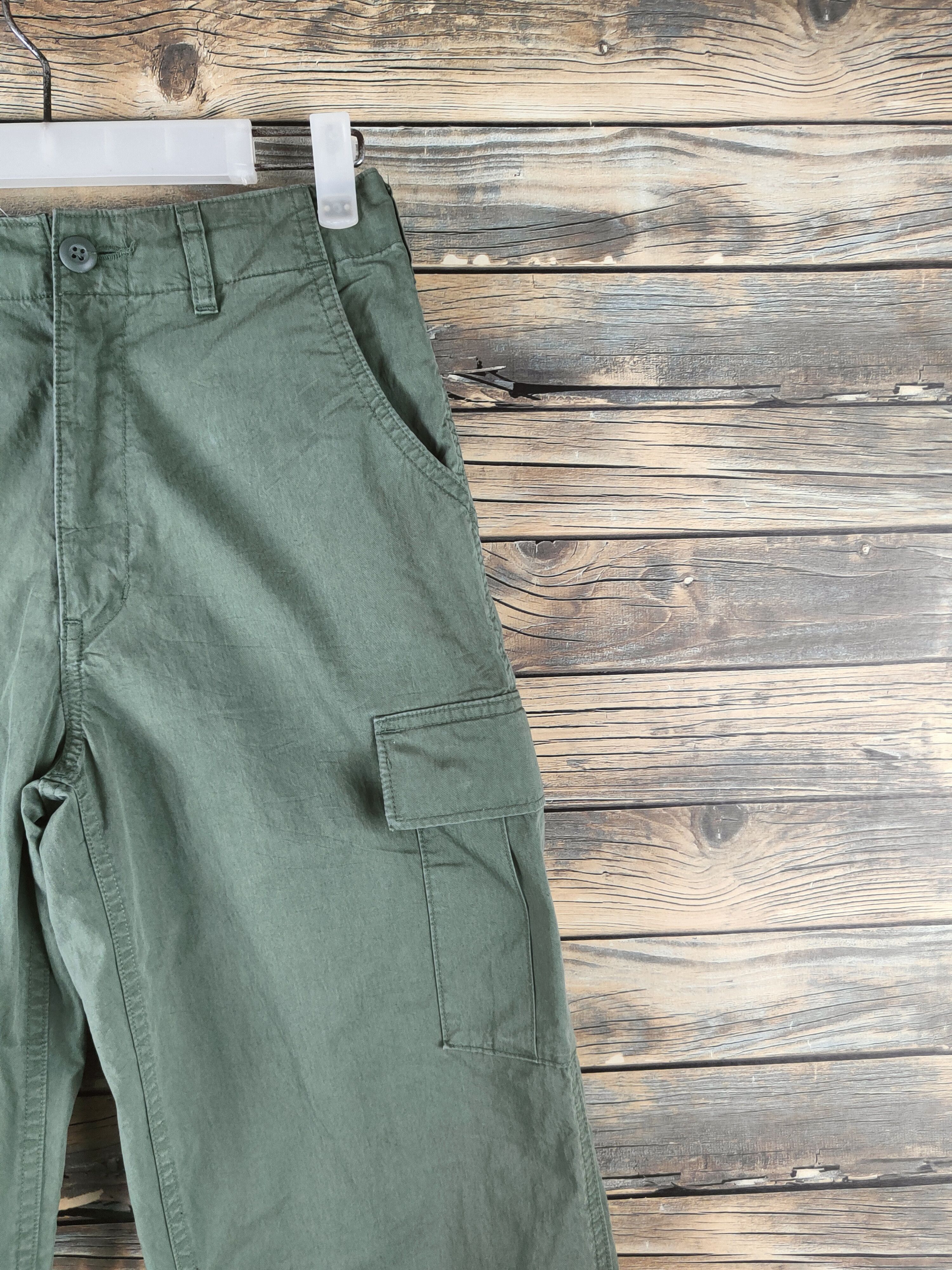 Japanese Brand Uniqlo Green Multipocket Cargo Pants #S2848 Size US 26 / EU 42 - 5 Thumbnail
