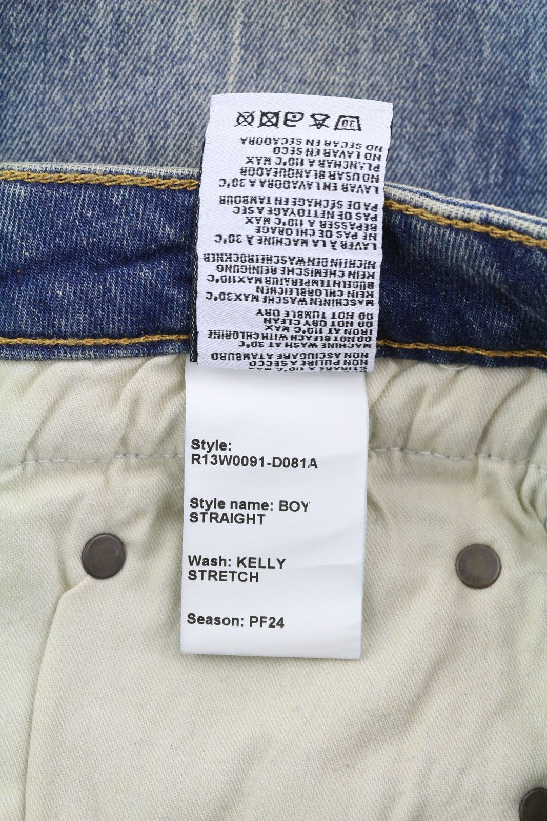 R13 BOY STRAIGHT 27 Ankle Cropped Washed Blue Kelly 84491 Size 27" / US 4 / IT 40 - 10 Thumbnail