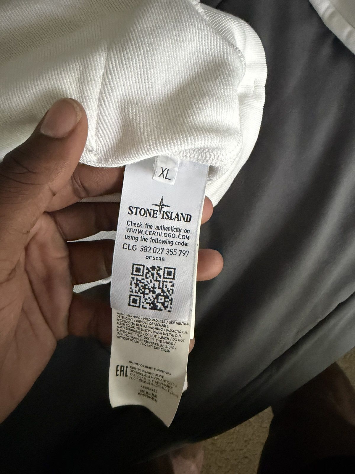 Stone Island Stone Island White Pullover Hoodie XL Size US XL / EU 56 / 4 - 6 Thumbnail