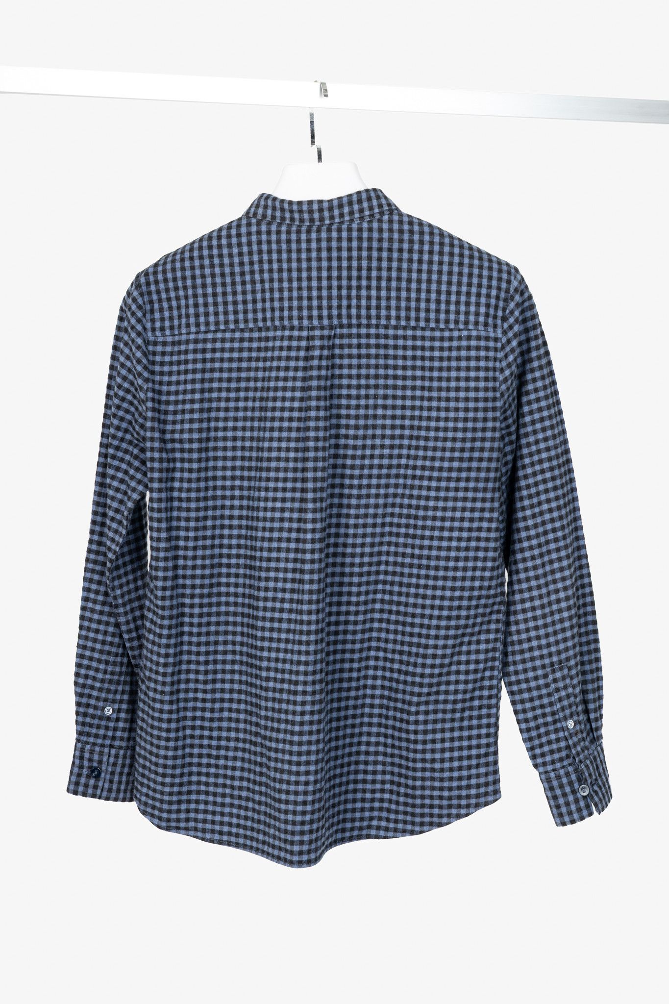 Paul Smith Paul by Paul Smith Blue Plaid Cotton-Flannel Buttoned Shirt Size S / US 4 / IT 40 - 2 Thumbnail