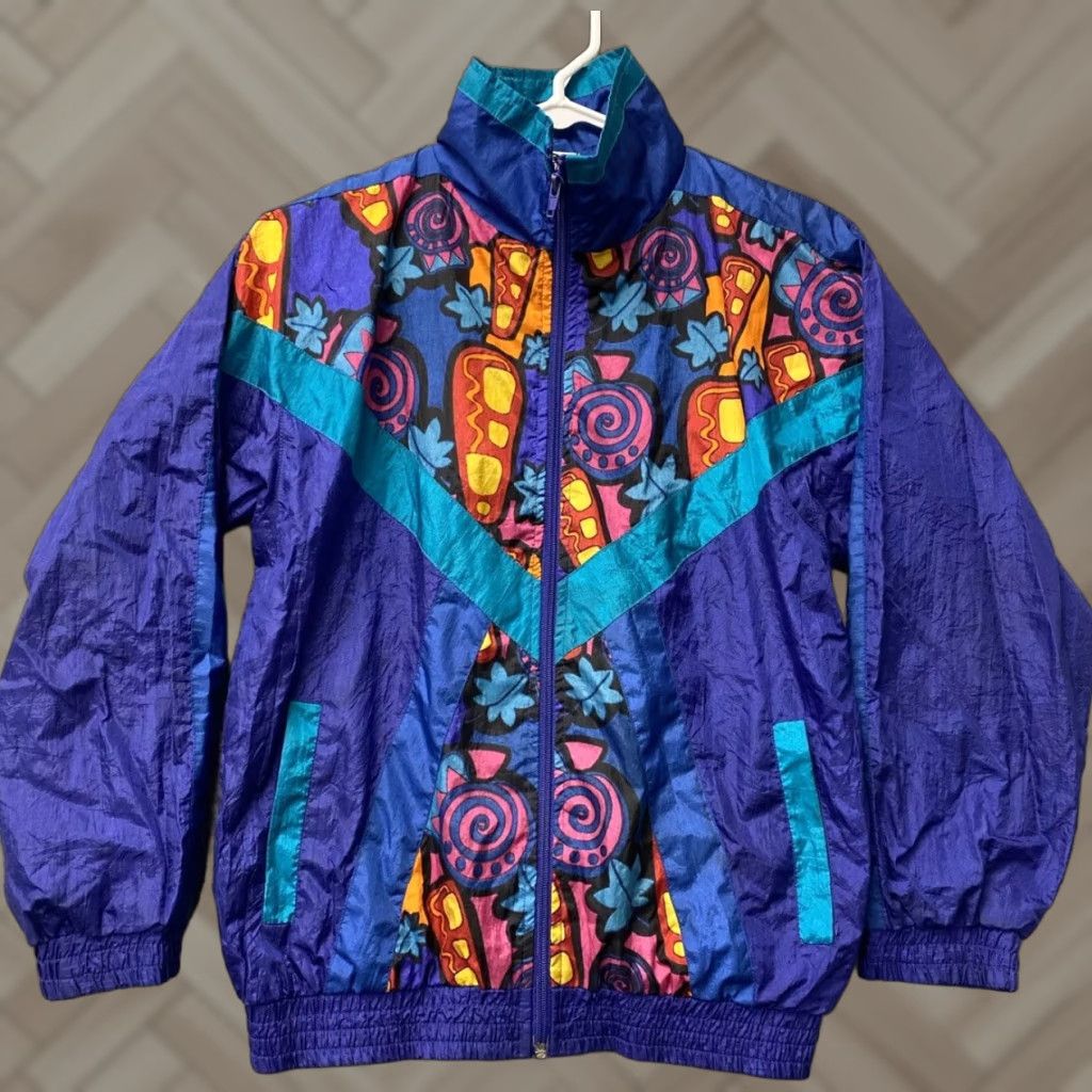 Industrie vintage windbreaker size 14 Y or womens Small colorful / 116-65
