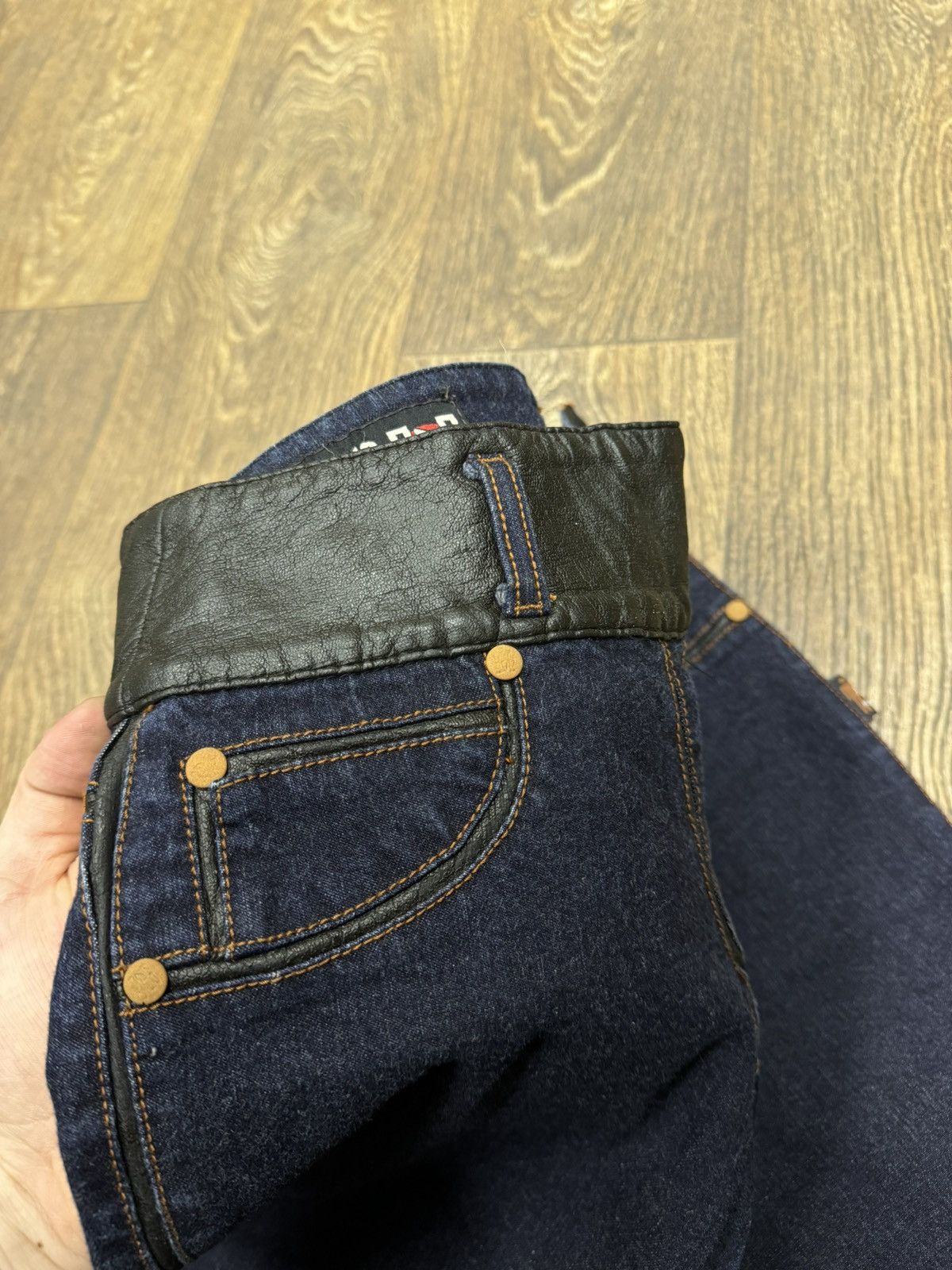 Jean Paul Gaultier × Vintage Jean Paul Gaultier Archive Vintage Leather/Denim Jeans Size 28" / US 6 / IT 42 - 9 Thumbnail