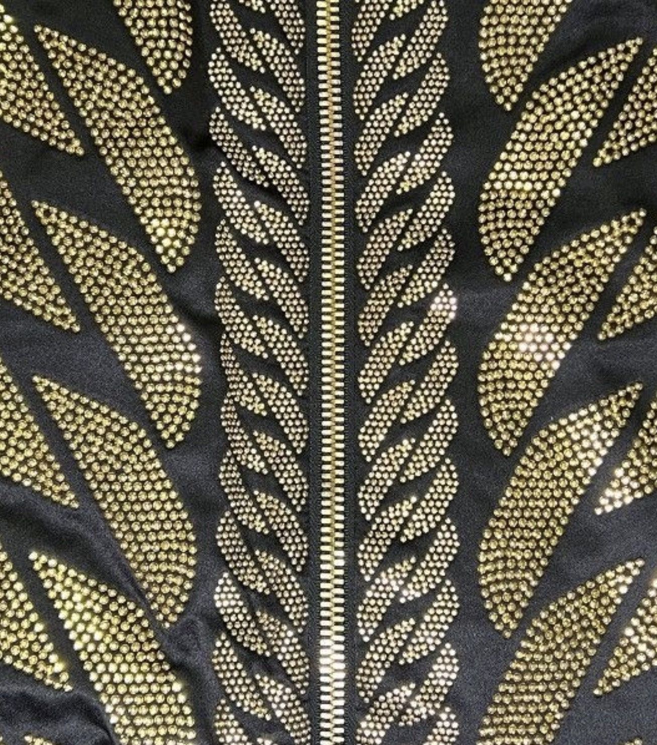 Balmain BALMAIN PARIS Gold Studded-Chain Satin Bomber Jacket Size US M / EU 48-50 / 2 - 15 Thumbnail