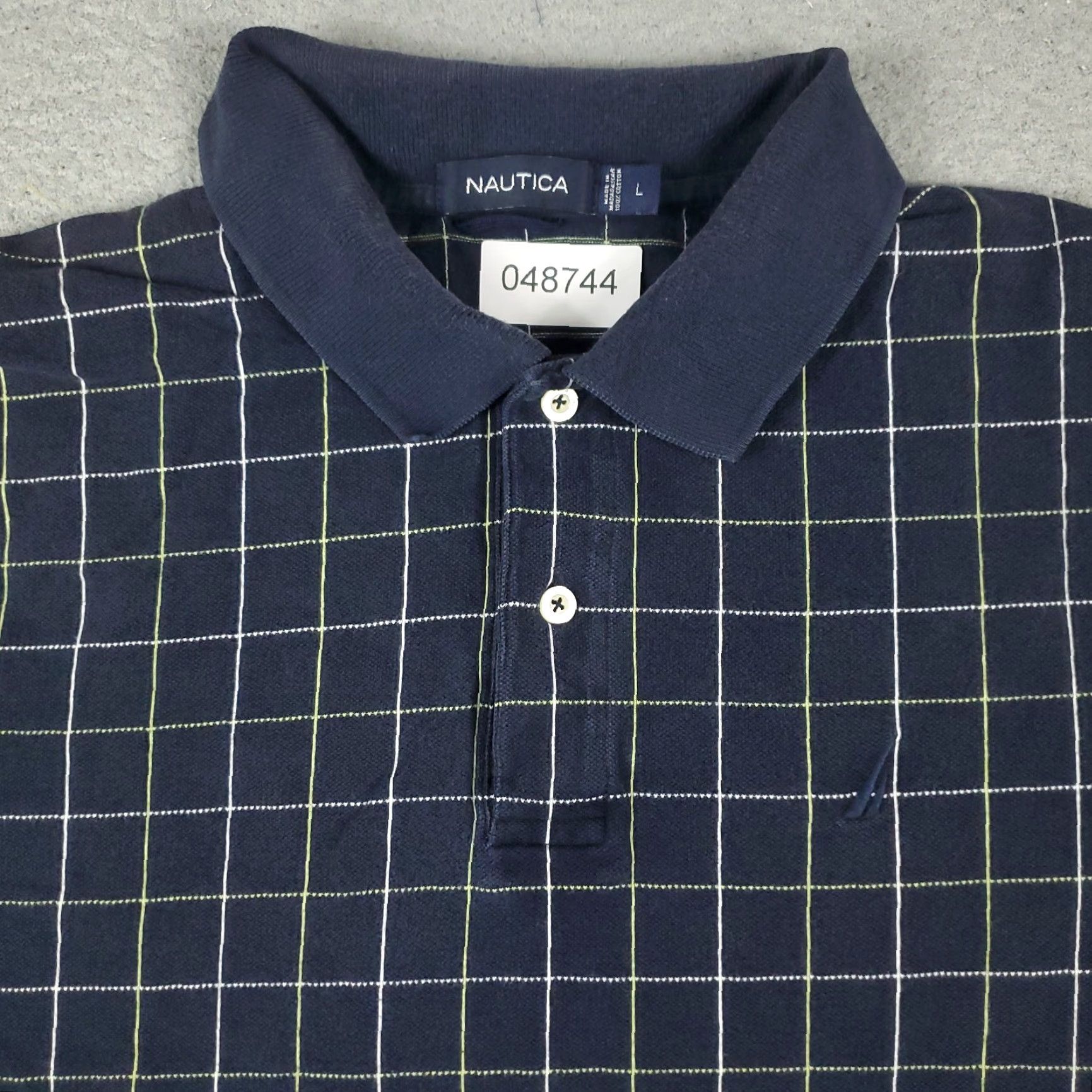 Nautica VINTAGE? No — Nautica Polo Shirt Mens Large Blue Check Short Sleeve Casual Polo Shirt L Blue Nautica Men's Polo 90s Preppy Style Size US L / EU 52-54 / 3 - 2 Thumbnail