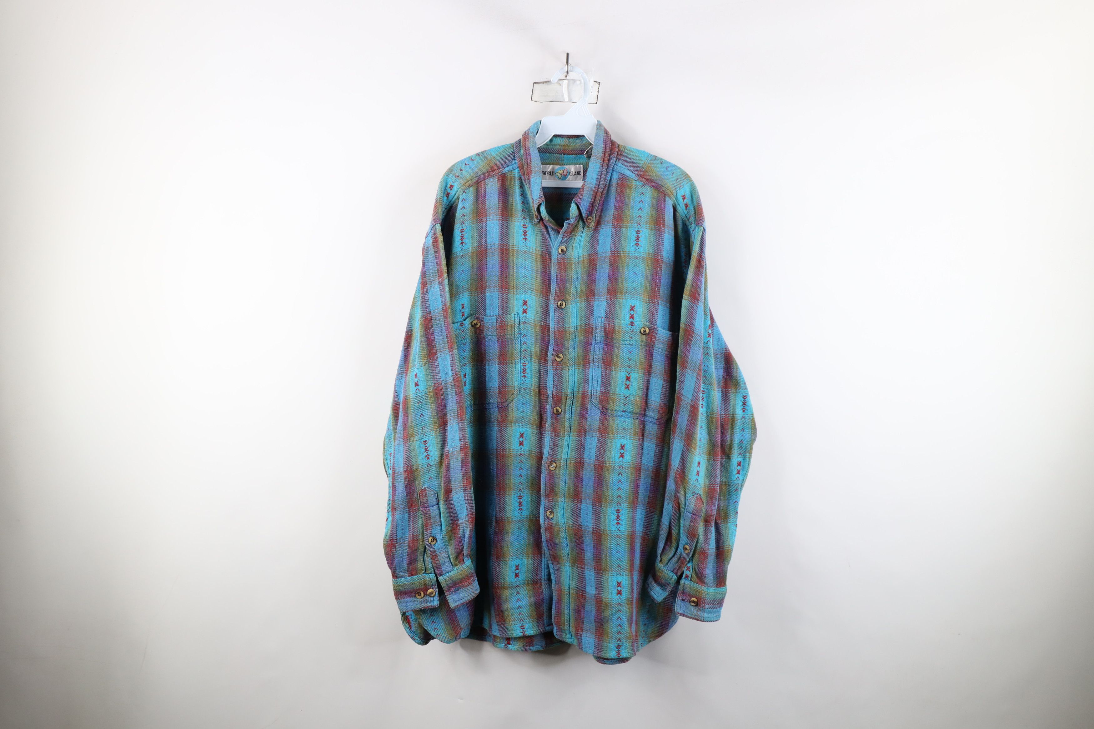Vintage Vintage 90s Streetwear Southwestern Weave Button Shirt Size US L / EU 52-54 / 3 - 1 Thumbnail