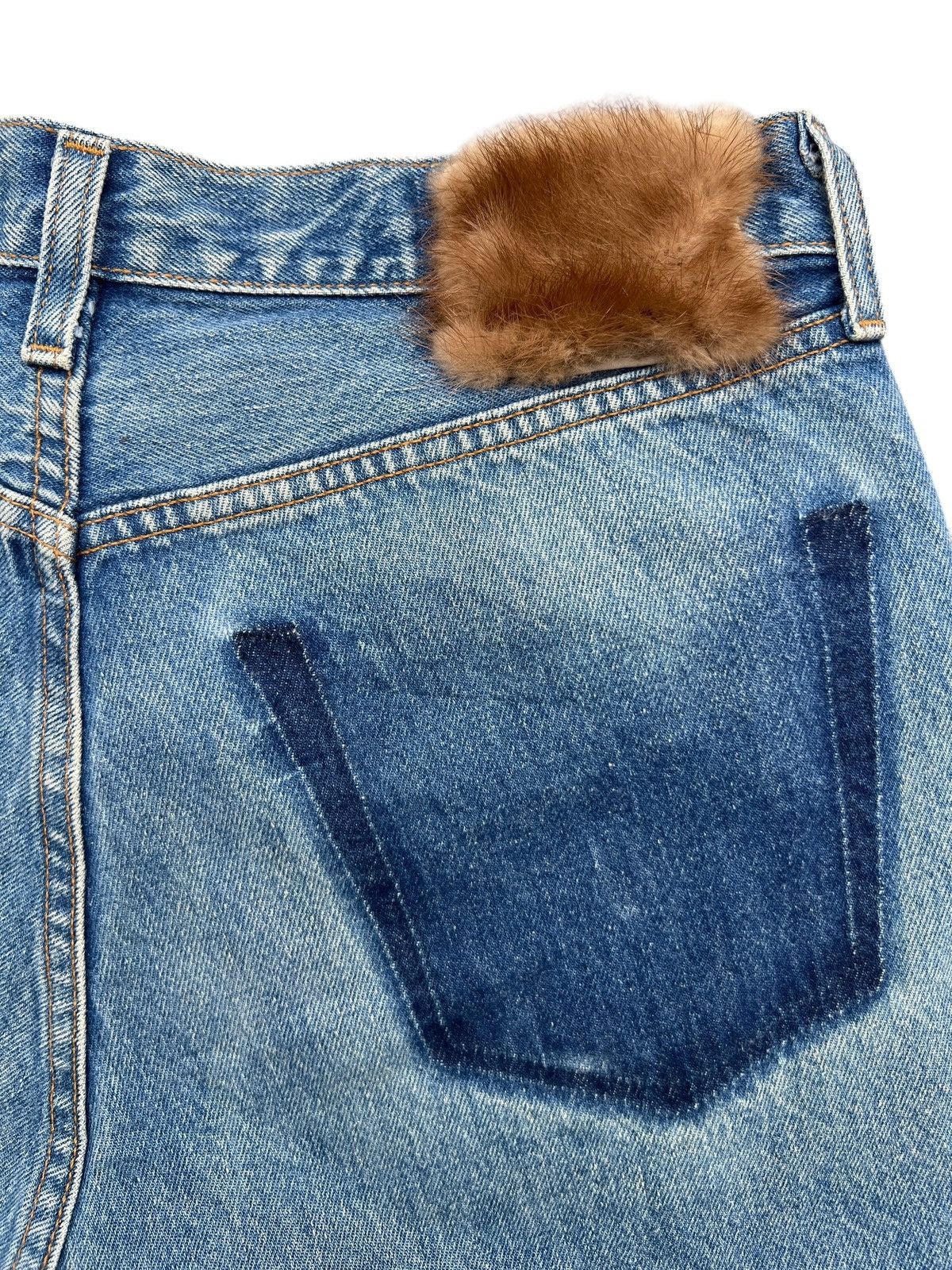 Japanese Brand 7x7 Japan Leather Pocket Fur Denim Jeans 32x30 Size US 32 / EU 48 - 8 Thumbnail