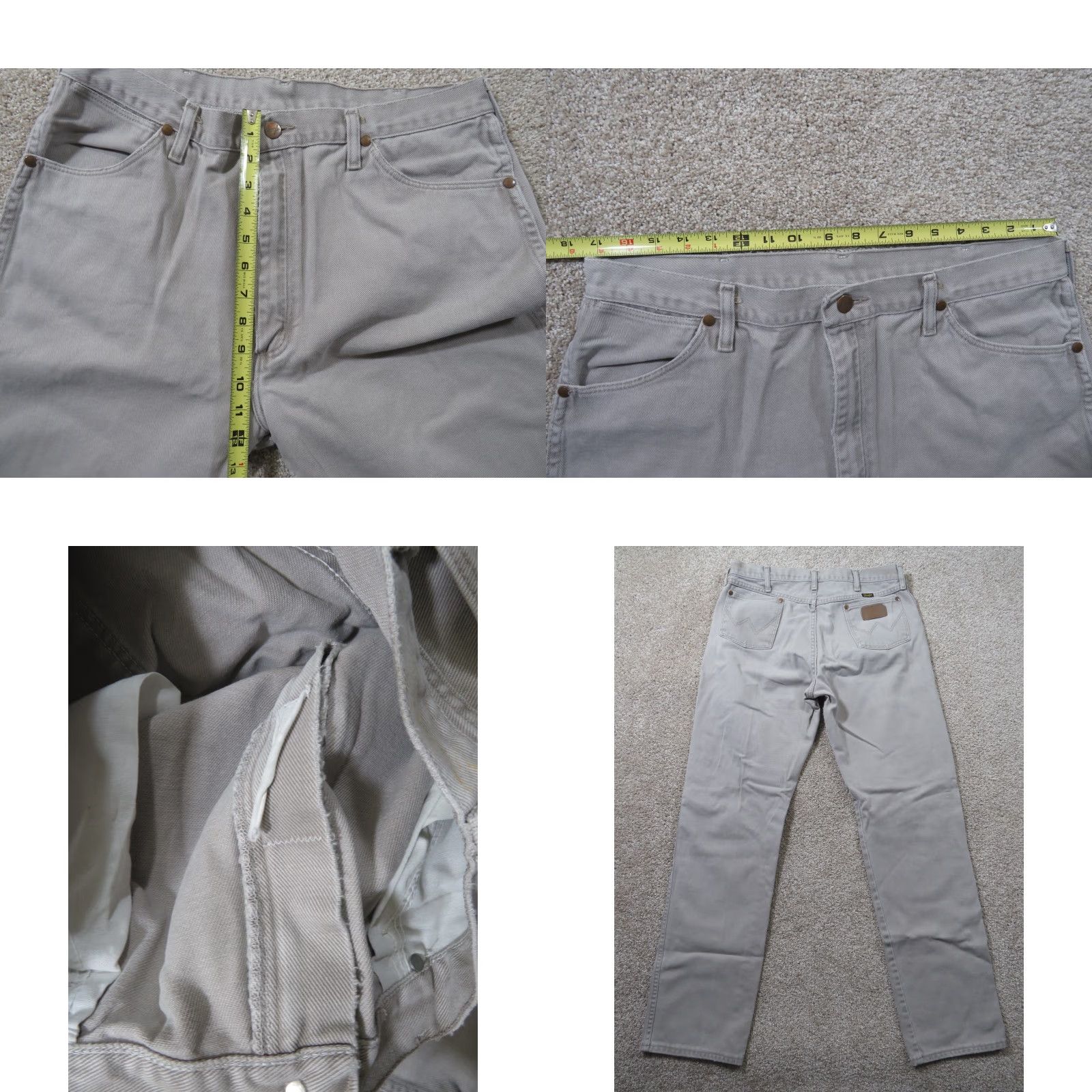 Wrangler VINTAGE Wrangler Jeans Men's 34x35.5 Tan Cowboy Cut Dark Denim 5-Pocket Logo Regular Straight Cowboy Mens Size US 34 / EU 50 - 8 Thumbnail