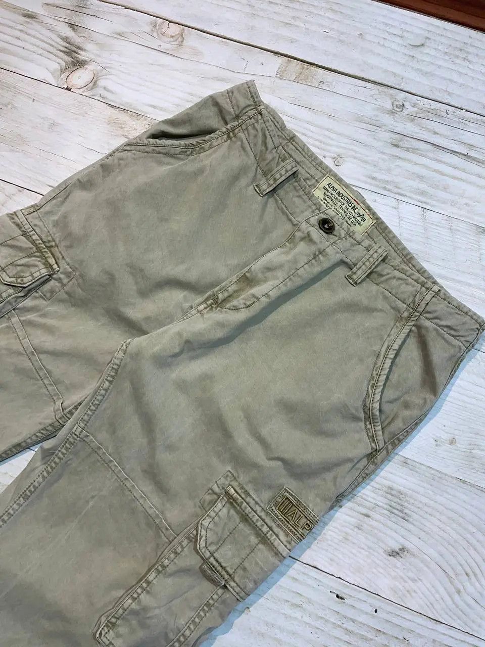 Alpha Industries Vintage Alpha Industries Cargo Pants Military Army Size US 33 - 4 Thumbnail