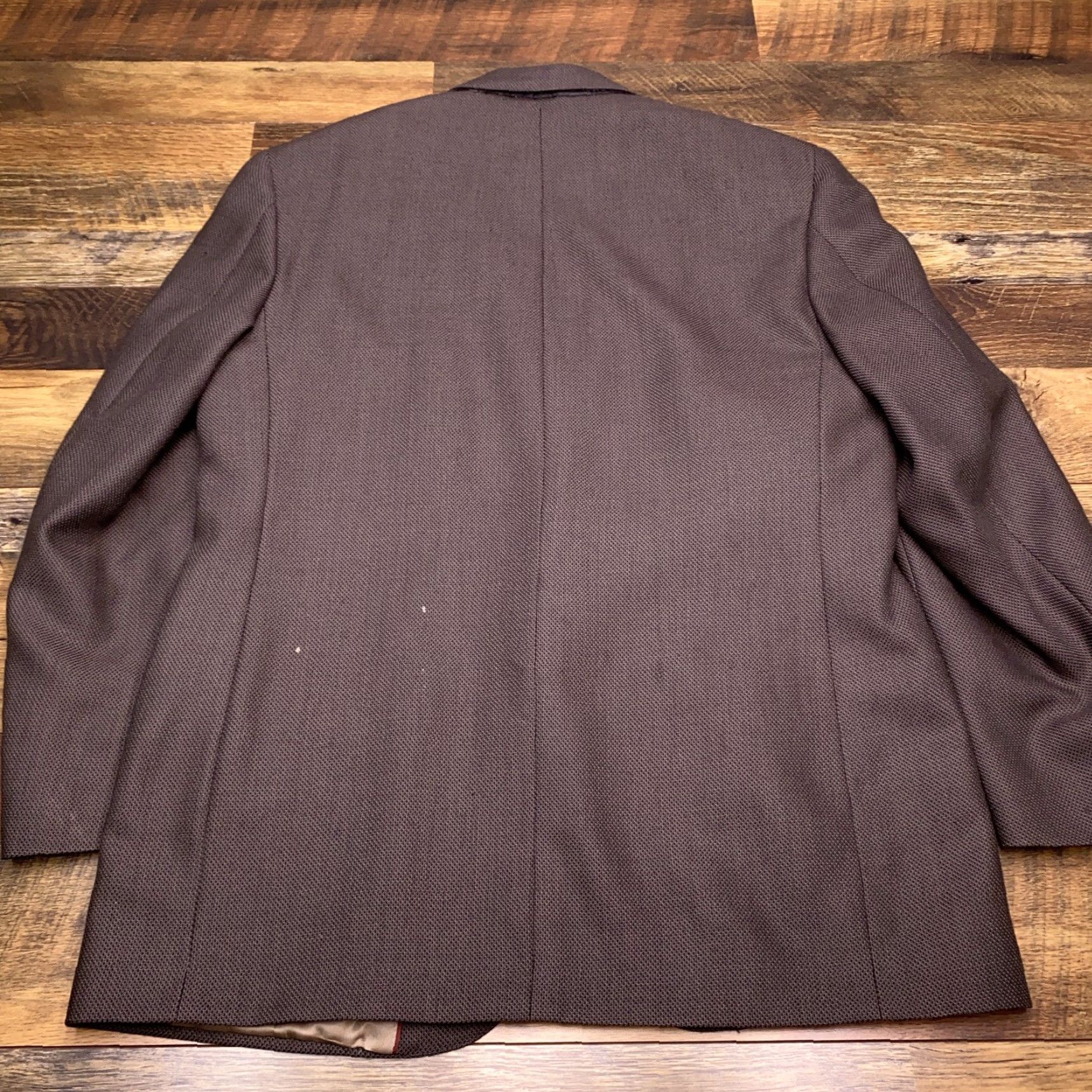 Bill Blass VINTAGE Bill Blass Blazer Mens 42 Brown Wool Jacket Blazer Single-Breasted 2-Button Notch Lapel Mens 42 Brown Wool Geometric Classic Vintage 42 Mens Size 42R - 2 Thumbnail