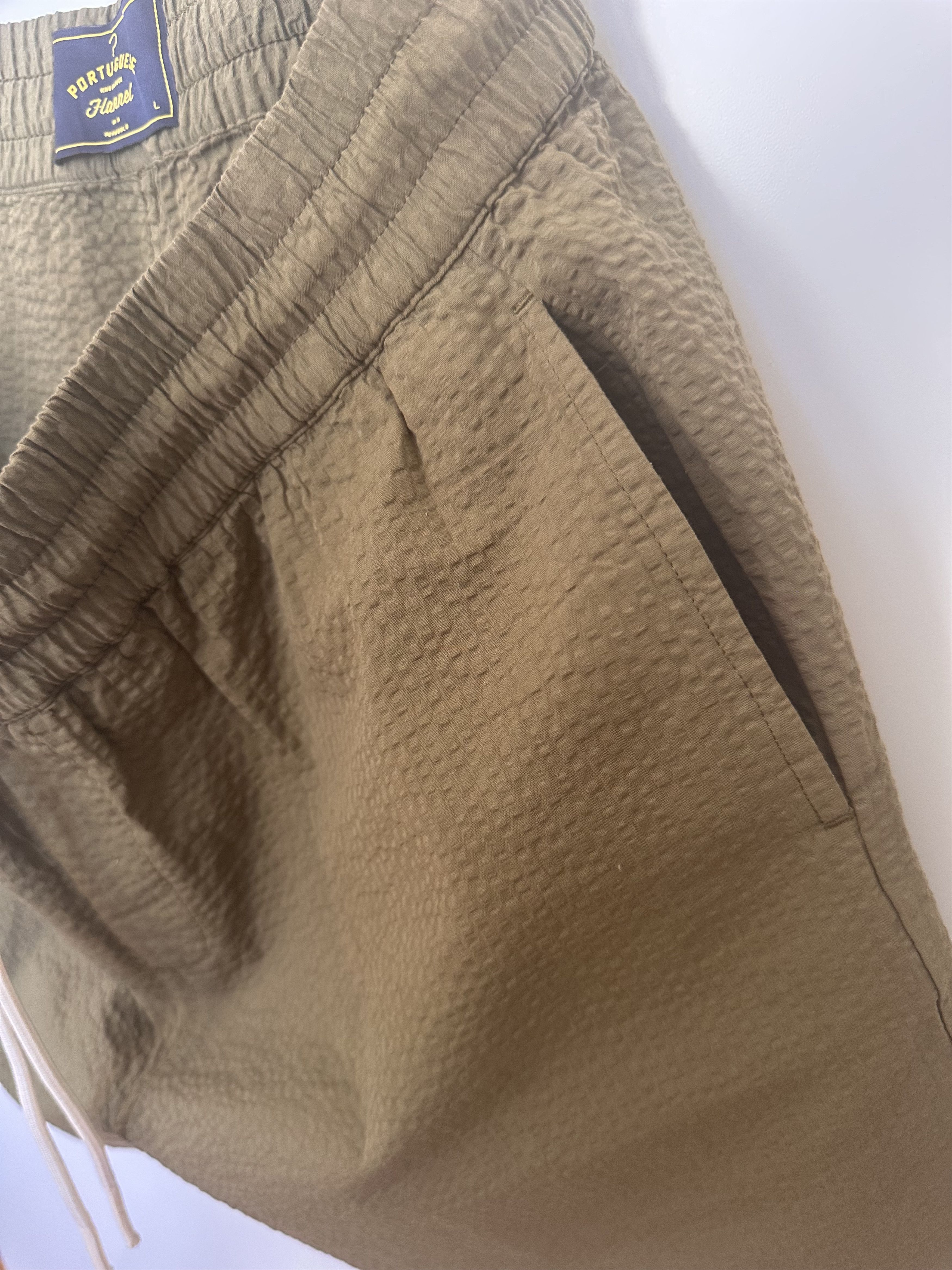 Portuguese Flannel BNWT Portuguese Flannel Seersucker Shorts – Olive (L) Size US 34 / EU 50 - 3 Thumbnail