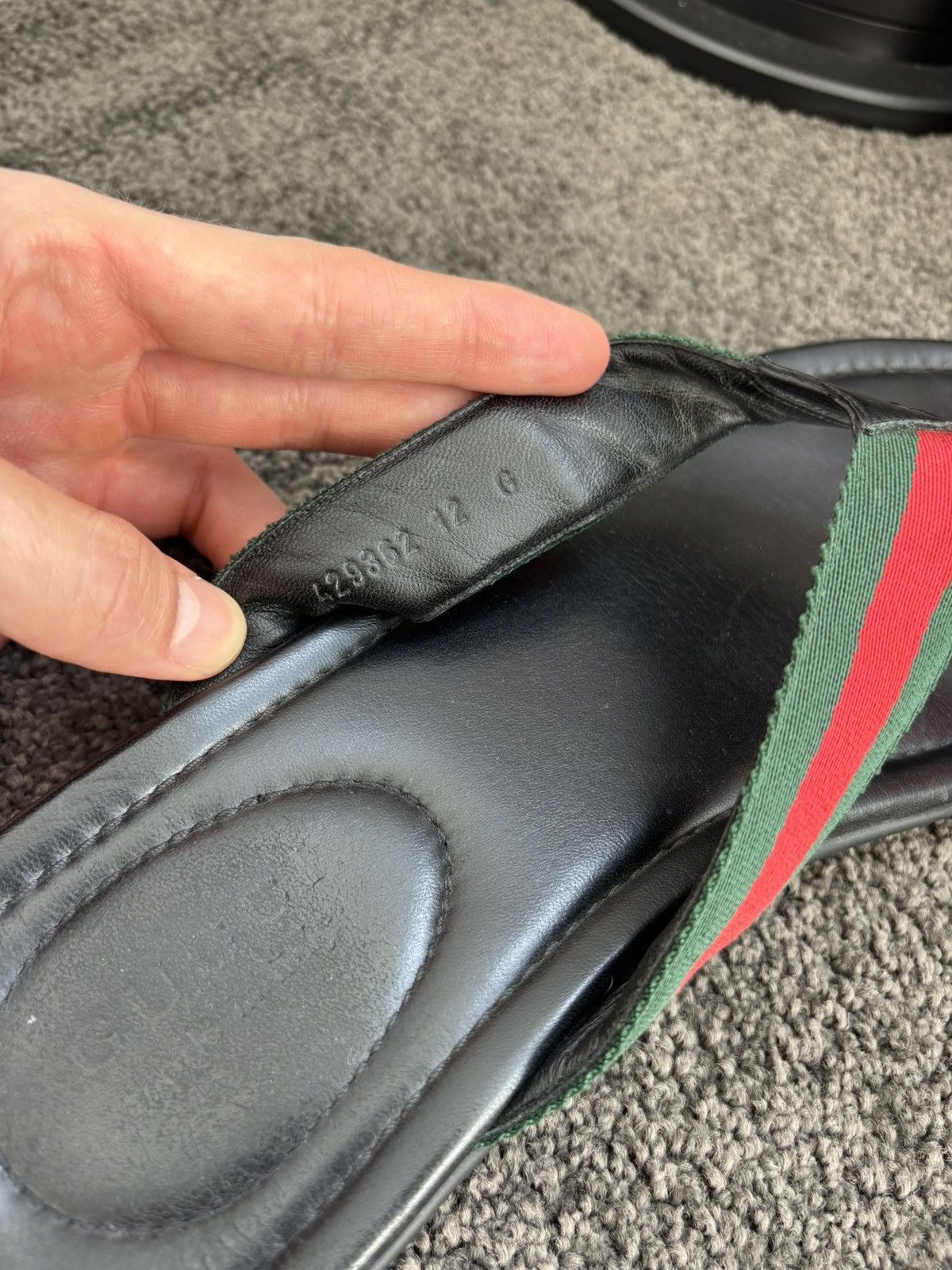 Gucci Gucci Leather Web Thong Sandal Size US 13 / EU 46 - 8 Thumbnail