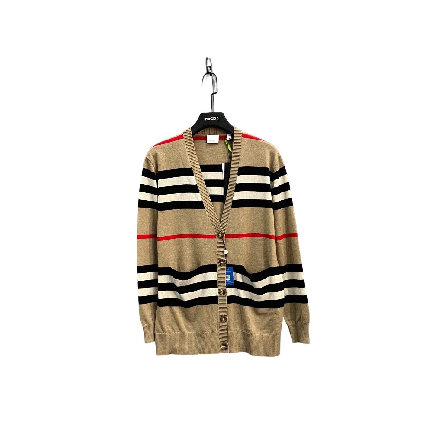 Burberry Burberry Striped V-Neck Cardigan Size M Size US M / EU 48-50 / 2 - 1 Thumbnail
