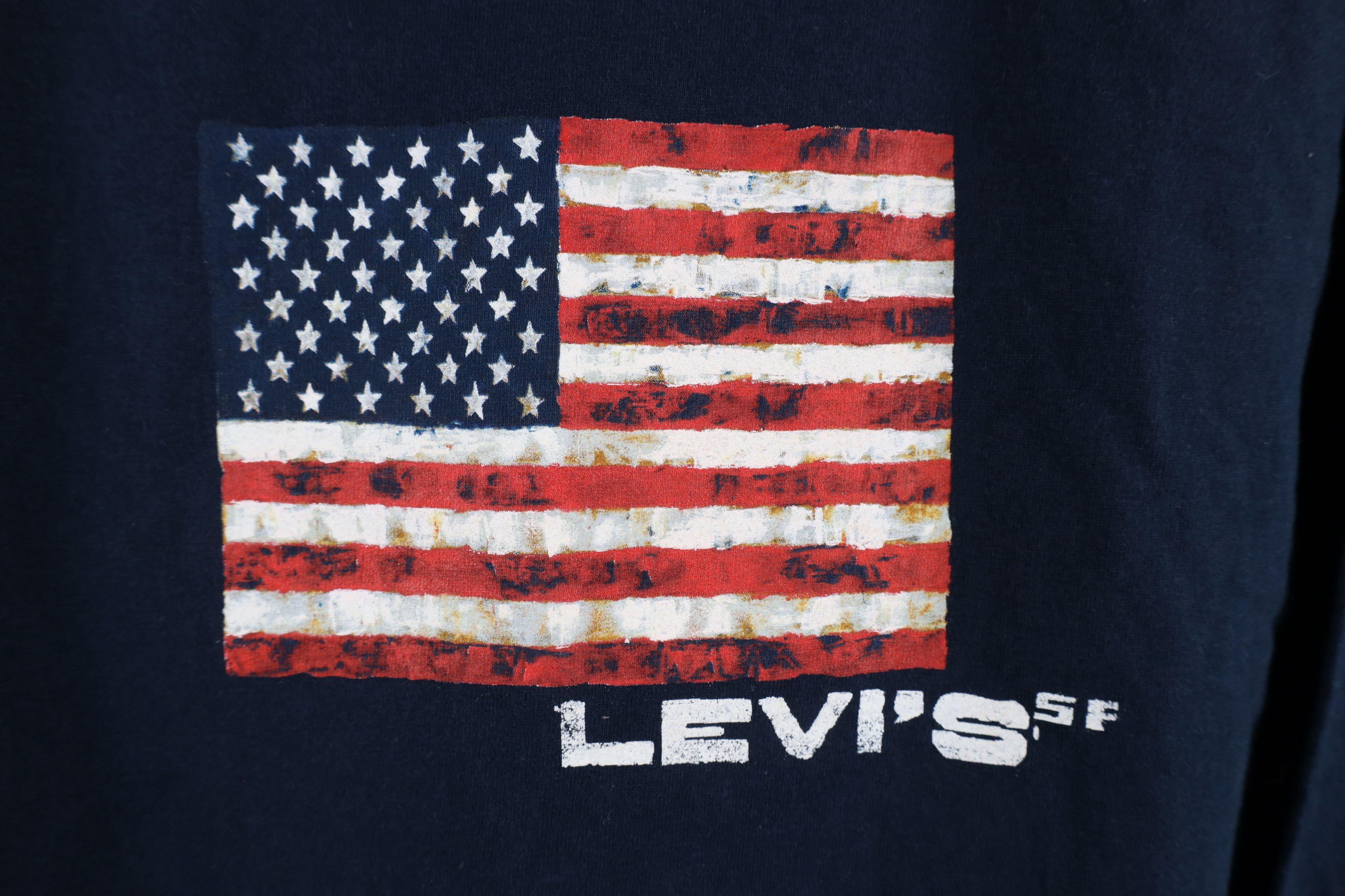 Levi's × Vintage Vintage 90s Levis Out USA Flag Long Sleeve T-Shirt Blue Size US L / EU 52-54 / 3 - 4 Thumbnail