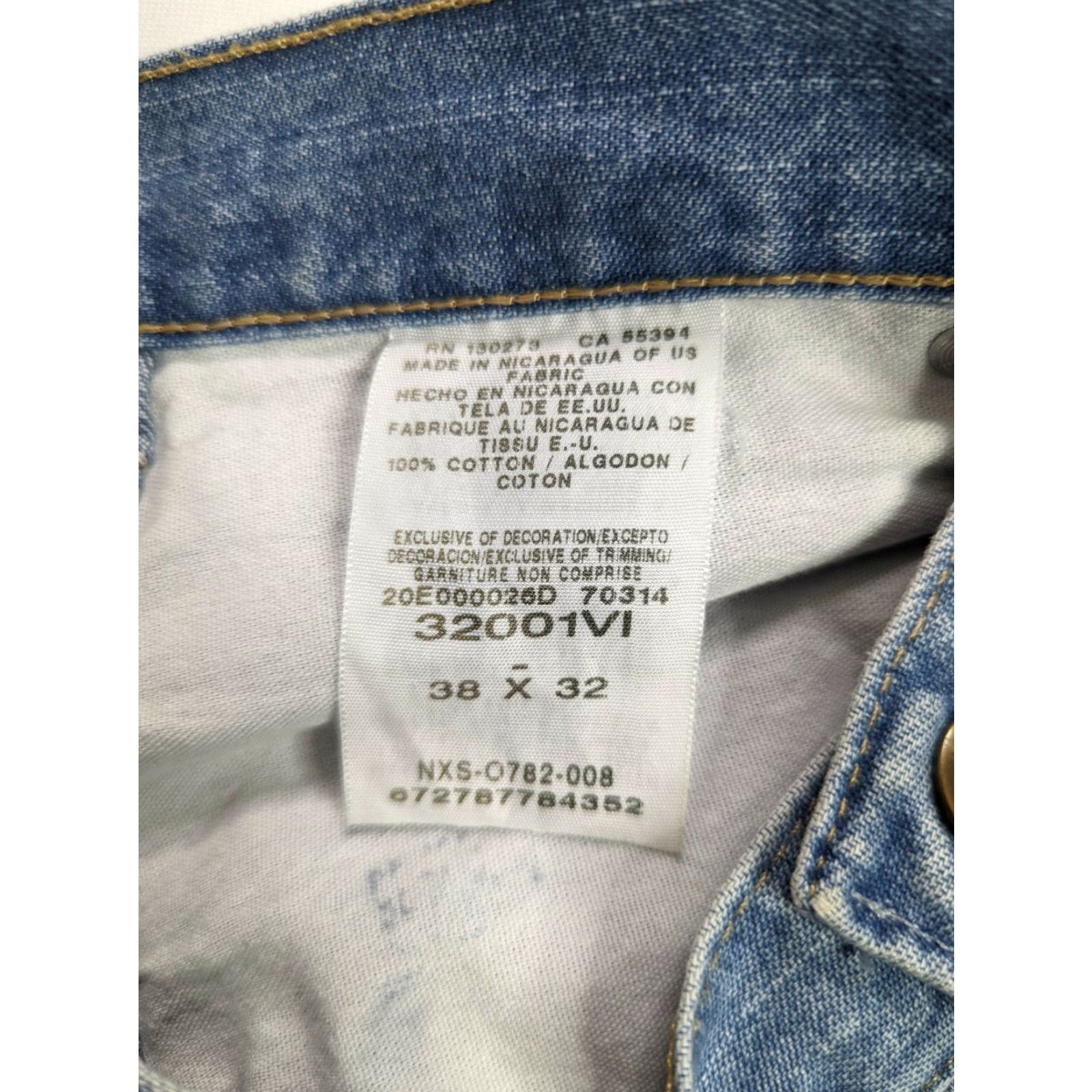 Wrangler WRANGLER Rugged Wear Distressed Work Jeans 36x32 Blue Denim Carpenter Jeans Mens Straight Regular Rise 12 Inseam 32 Zipper Fly WW Size US 36 / EU 52 - 3 Thumbnail
