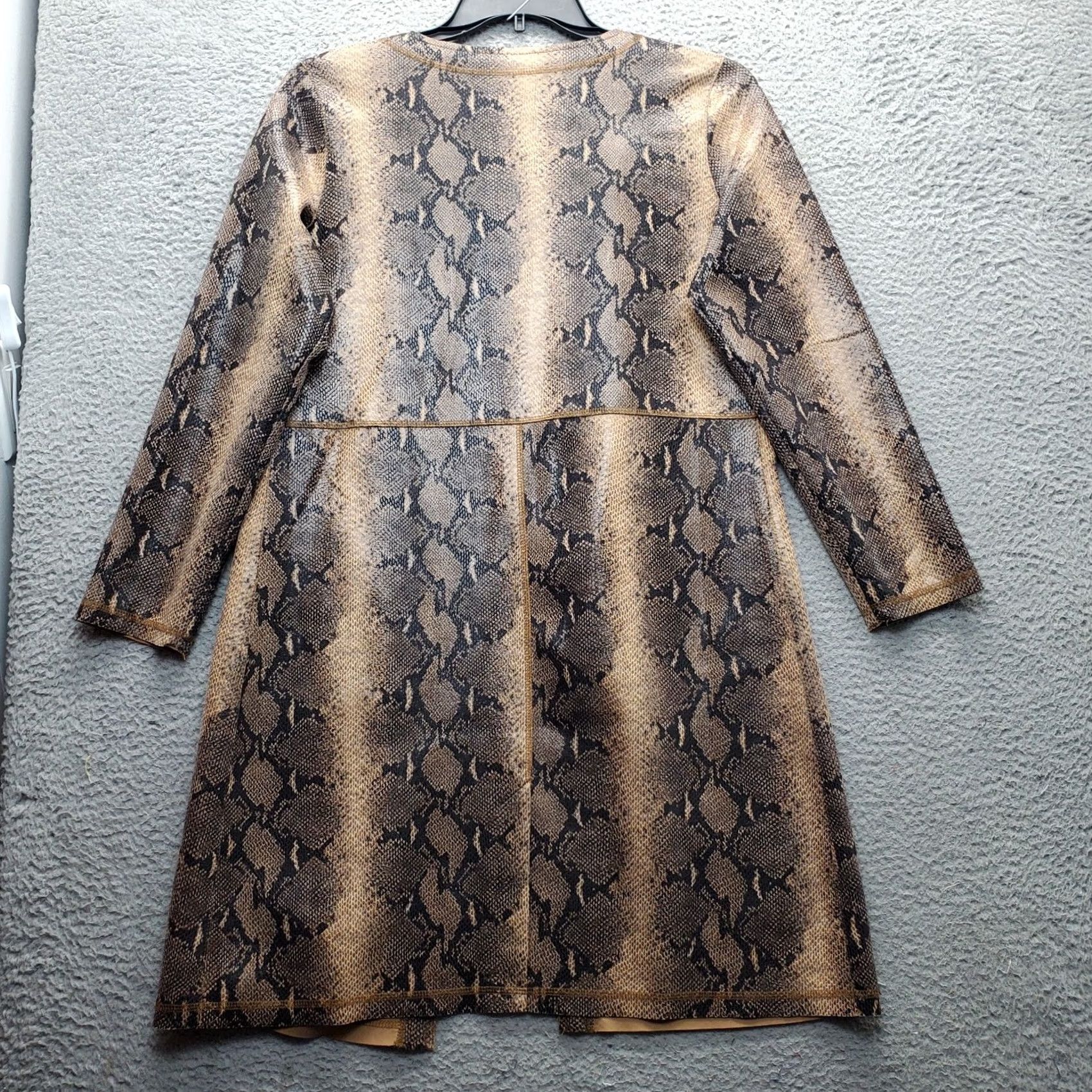 Vintage Solitaire Cardigan Womens M Multi Faux Snake Long Sleeve Patch Pocket Open Front Size M / US 6-8 / IT 42-44 - 2 Thumbnail