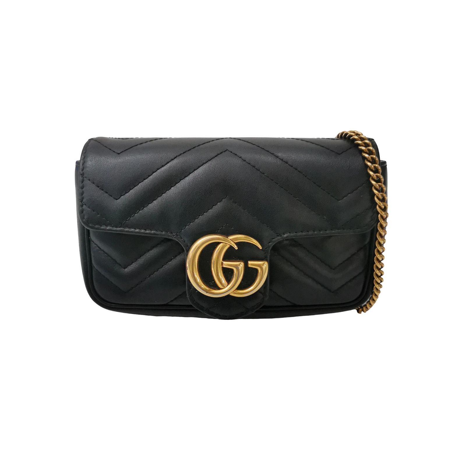 Gucci Gucci GG Marmont Super Mini Leather Crossbody Bag Size ONE SIZE - 1 Thumbnail