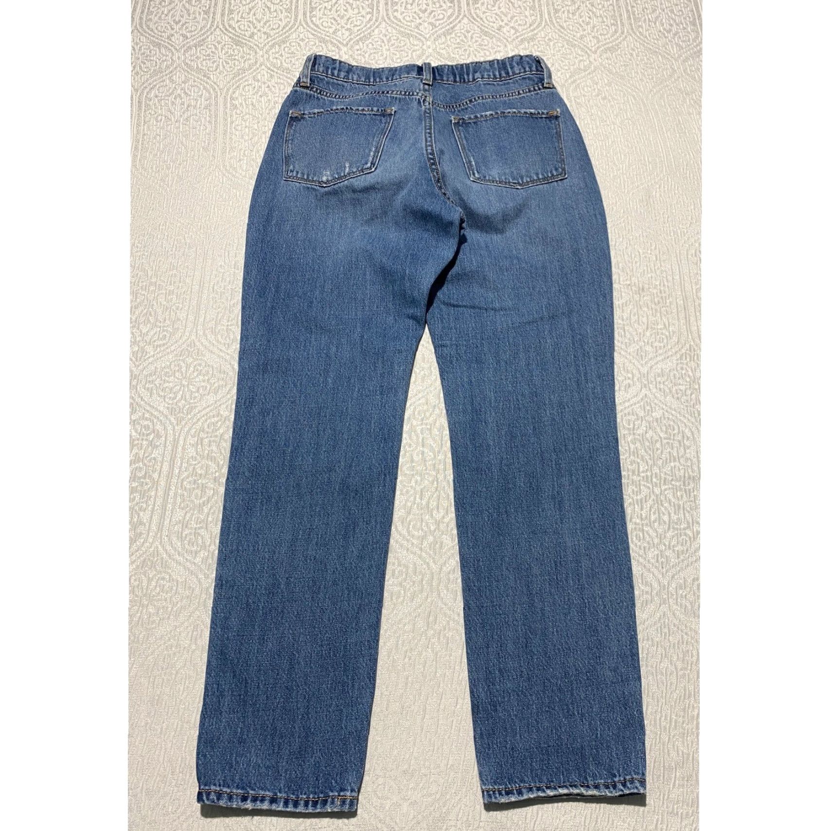 Old Navy Old Navy Jeans Straight Women's High Rise 16 Medium Wash Denim 28in Inseam 5-Pocket Button Fly Cotton Size 38" / US 16 / IT 52 - 5 Thumbnail