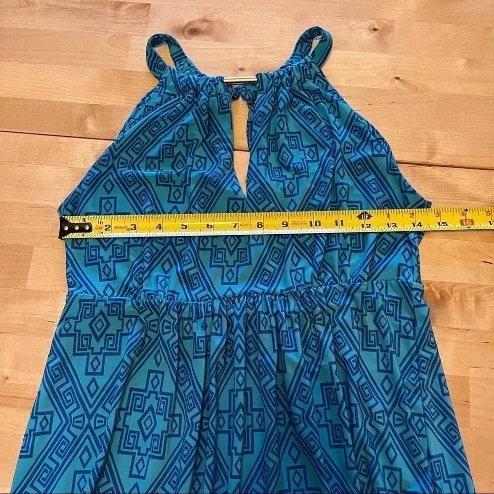 Apt. 9 Apt 9 Womens Dress XS Sleeveless Maxi Blue Aztec Print Size XS / US 0-2 / IT 36-38 - 8 Thumbnail