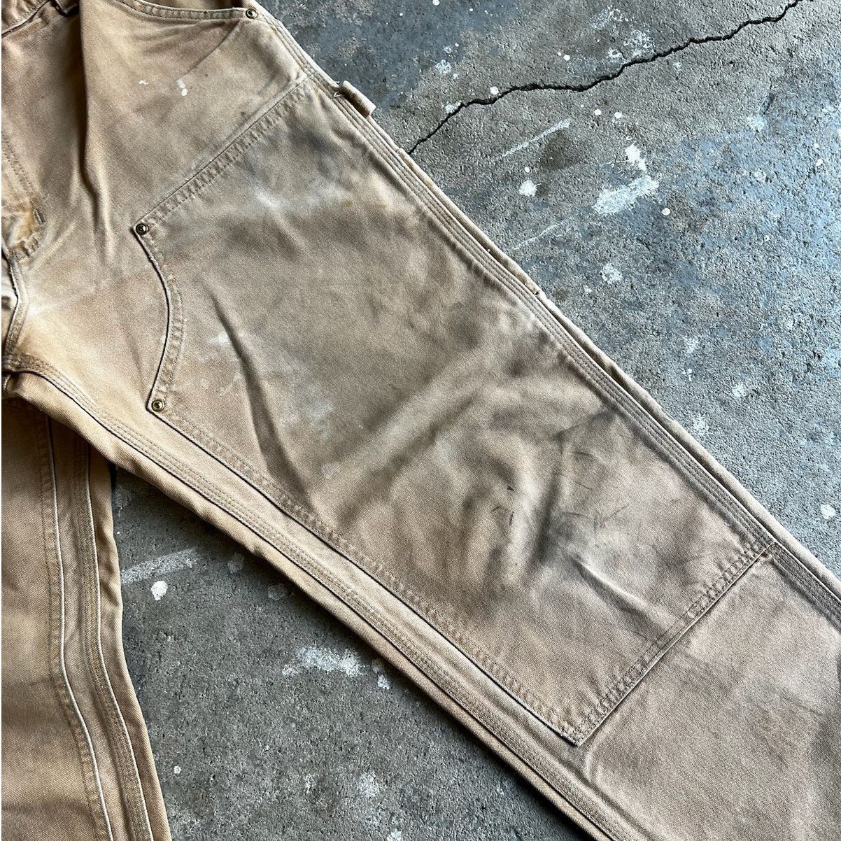 Carhartt × Vintage Carhartt faded brown double knee work wear carpenter pants Size US 35 - 9 Thumbnail