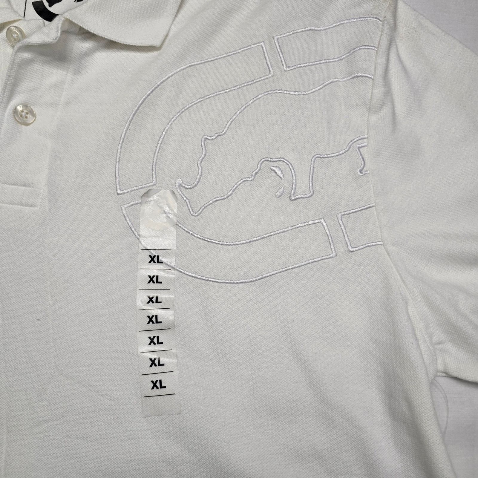Ecko Unltd. Y2K Ecko Unltd Polo XL White Streetwear Embroiderd Shirt Size US XL / EU 56 / 4 - 3 Thumbnail