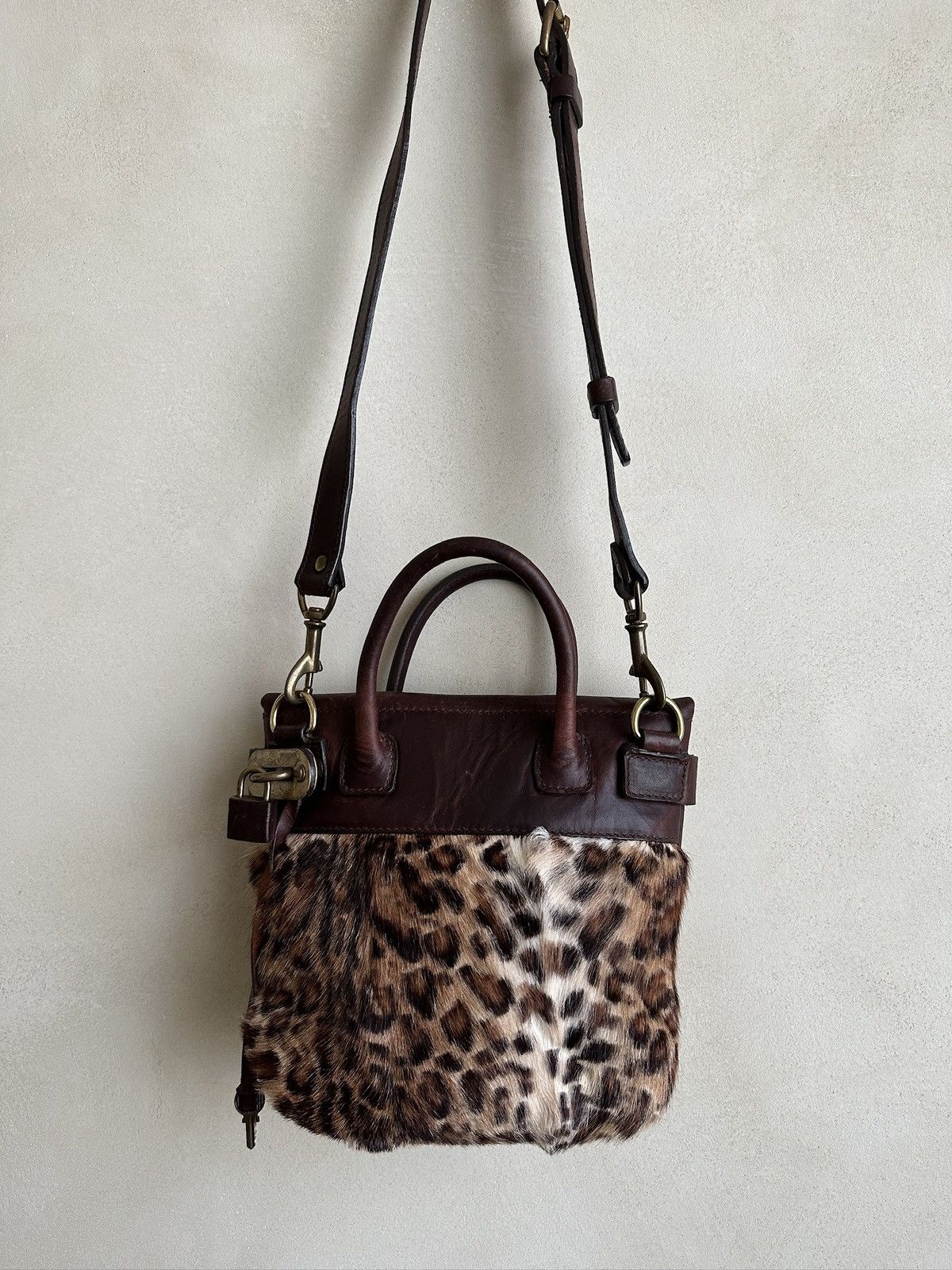 VISVIM MAIL SATCHEL XXS FR LEOPARD BAG