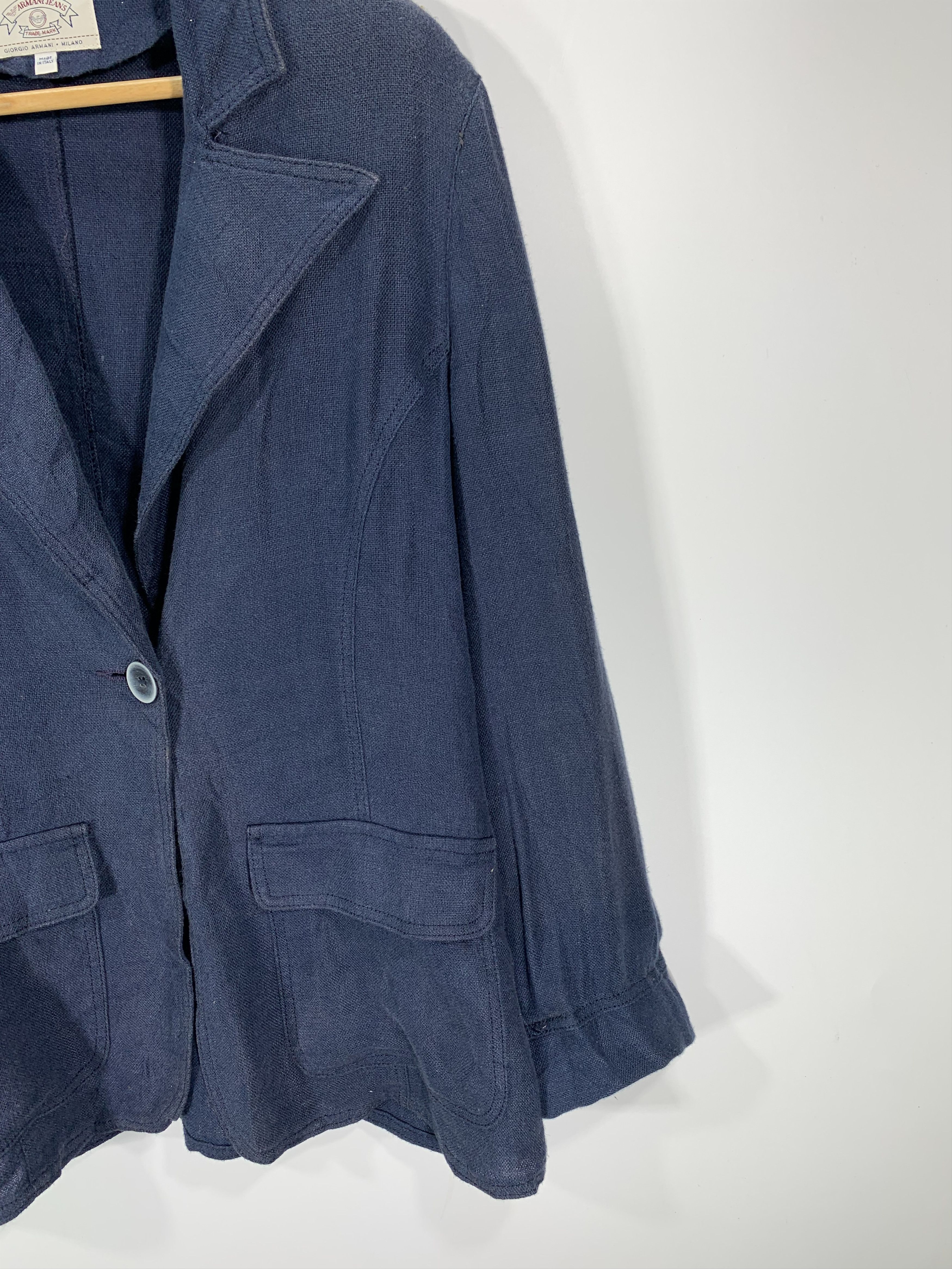 Giorgio Armani ⚡️Vintage Armani Jacket Faded Blue Size US S / EU 44-46 / 1 - 2 Thumbnail