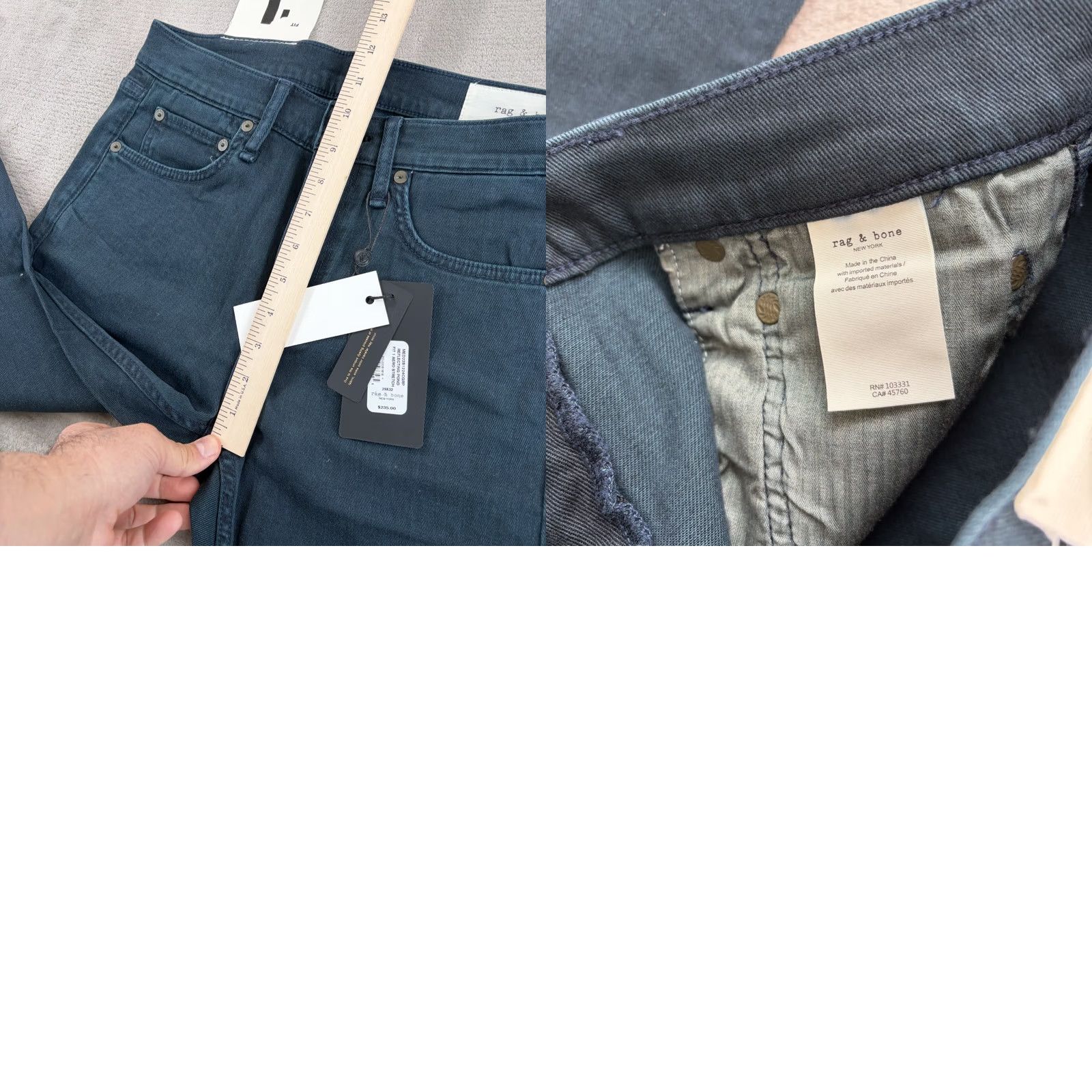 Rag & Bone rag & bone Jeans in Reflecting Pond Men 29x27 NWT Slim Stretch denim 5-Pocket Skinny Mid Rise Adult Regular Size US 29 - 9 Thumbnail