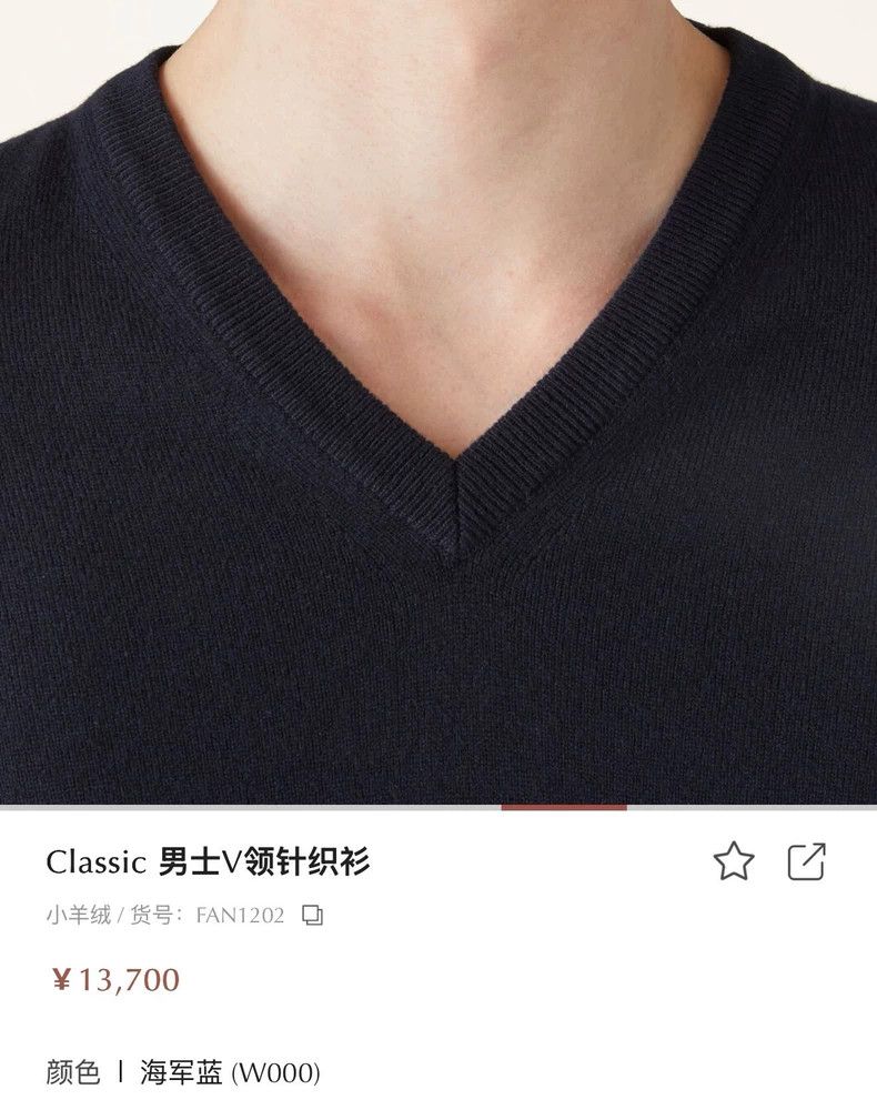 Loro Piana LORO PIANA Navy blue 100% cashmere fabric V-neck long slee Size US M / EU 48-50 / 2 - 6 Thumbnail
