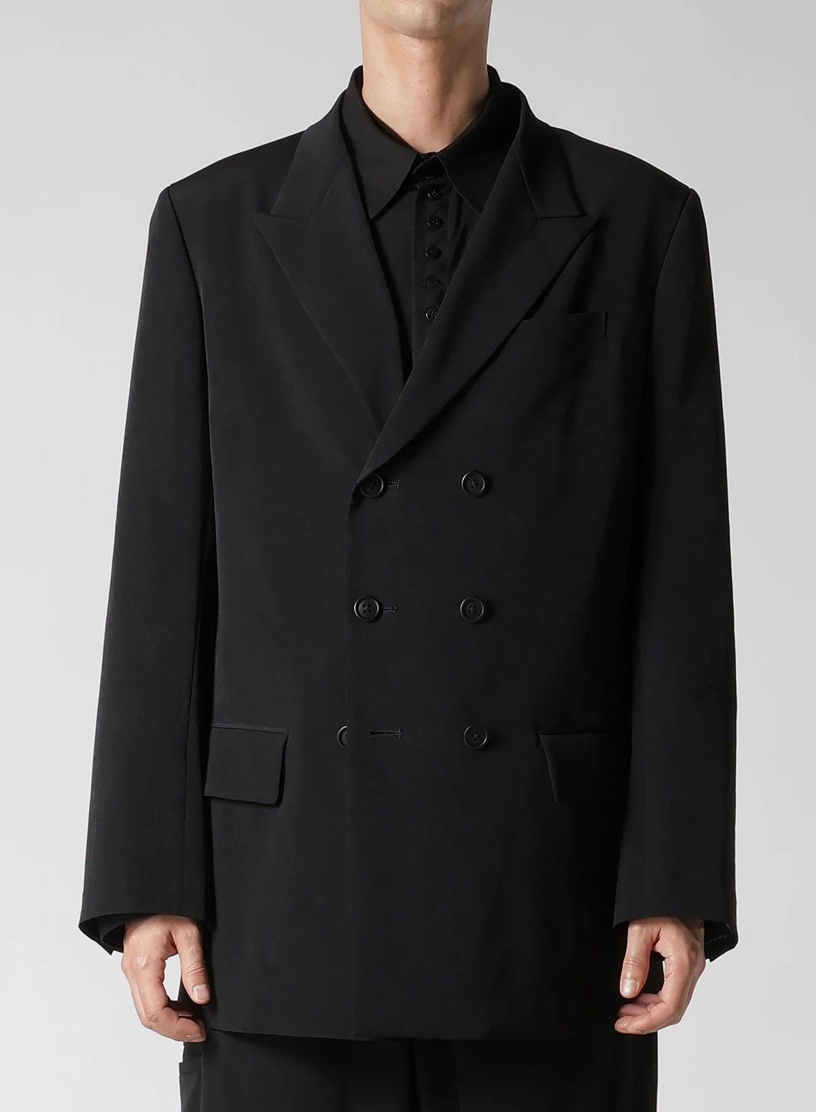 Yohji Yamamoto 25SS Y's for men WOOL GABARDINE DOUBLE-BREASTED JACKET Size US L / EU 52-54 / 3 - 3 Thumbnail