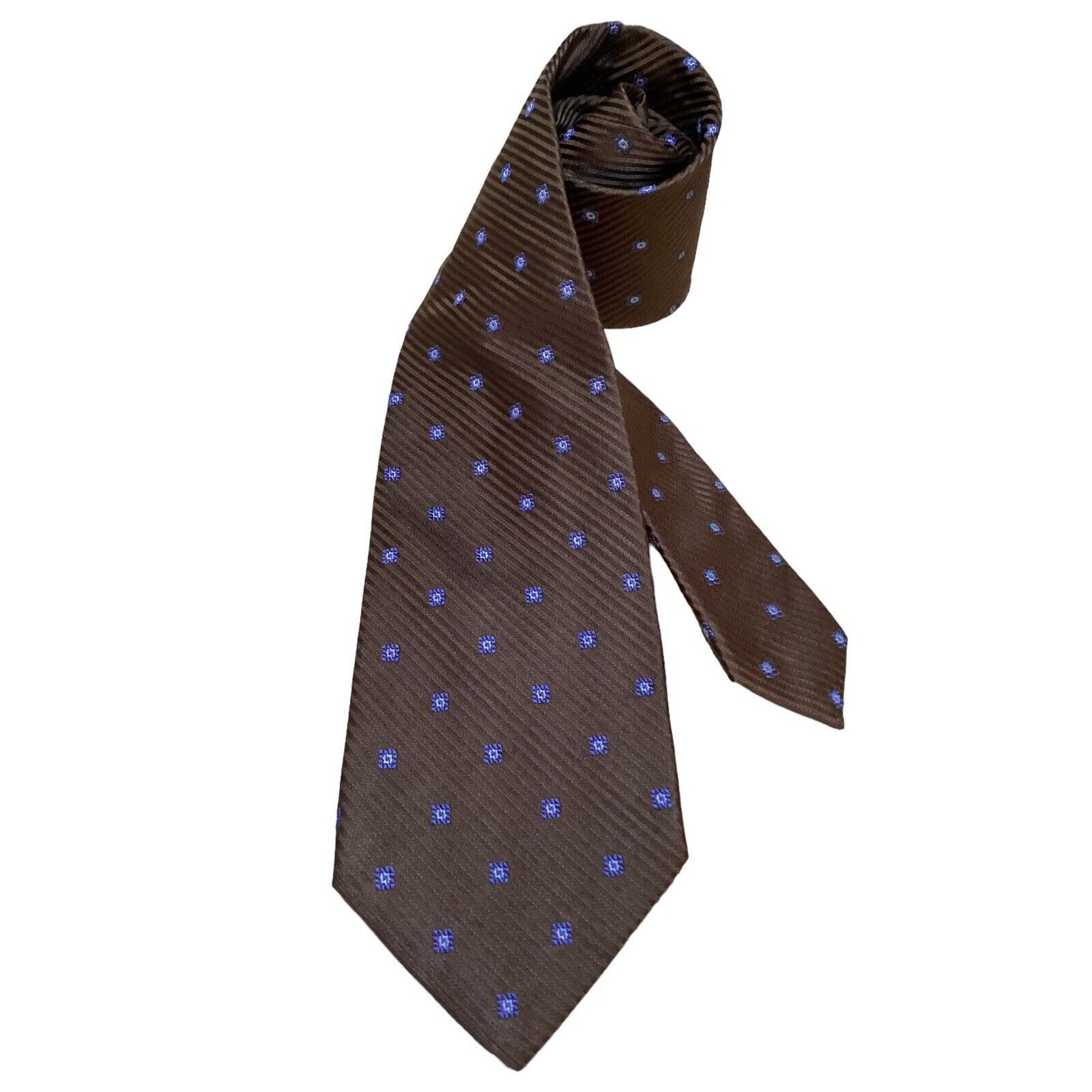 Luigi Borrelli LUIGI BORRELLI NAPOLI Brown Geometric Silk Tie Made In Italy Size ONE SIZE - 1 Thumbnail