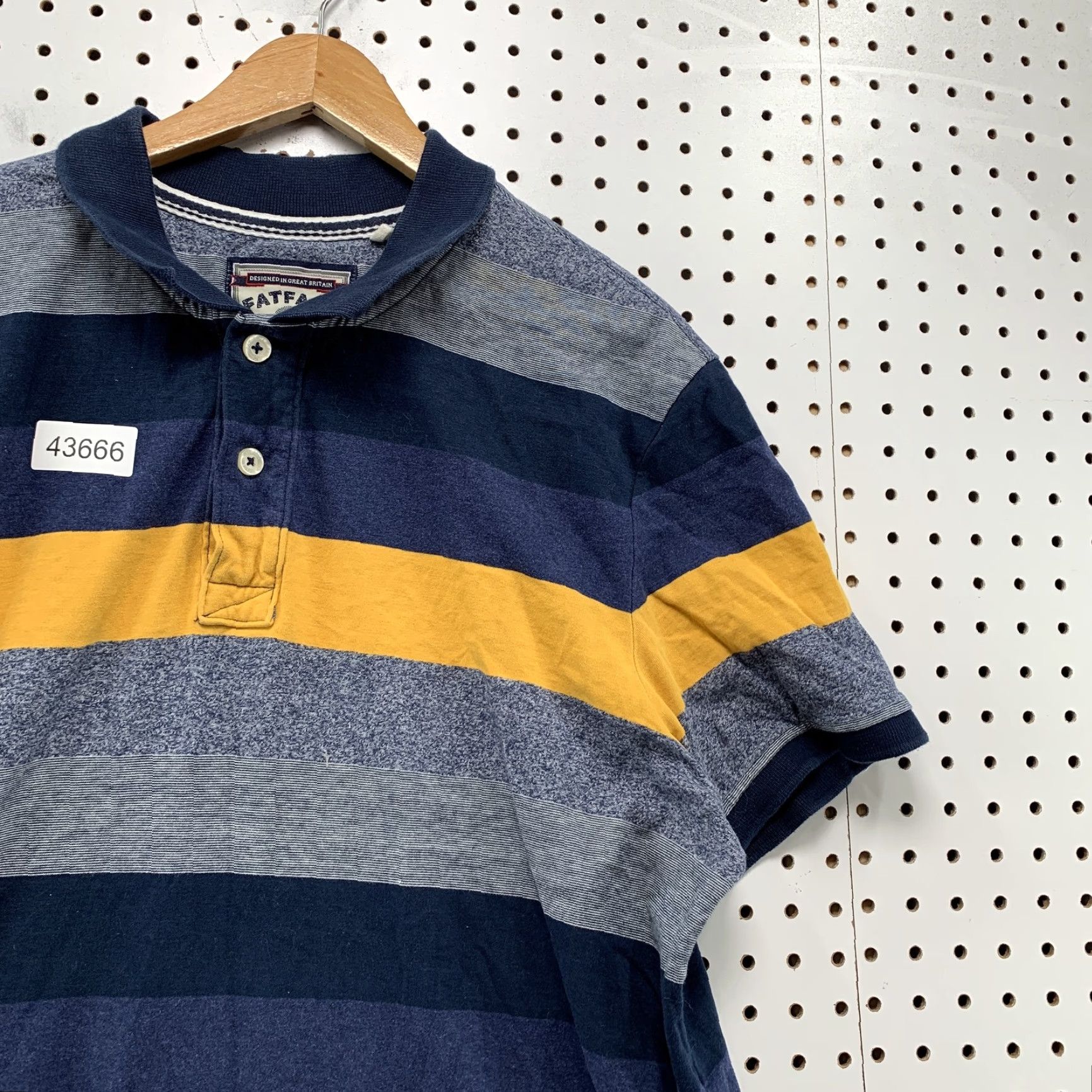 Vintage Fat Face Polo Shirt Mens 2XL Striped Short Sleeve Collared Golf Casual Yellow Blue Mens 2XL Polo Size US XXL / EU 58 / 5 - 5 Thumbnail