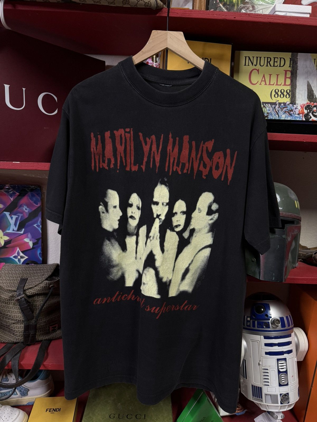 Vintage Vintage 90’s Marilyn Manson Band T-Shirt Rare Size Large Size US L / EU 52-54 / 3 - 6 Thumbnail